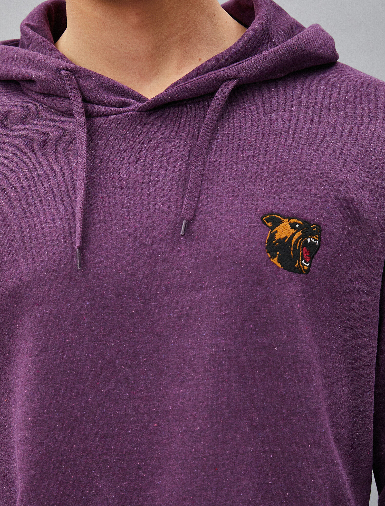 İşlemeli Kapüşonlu Uzun Kollu Sweatshirt