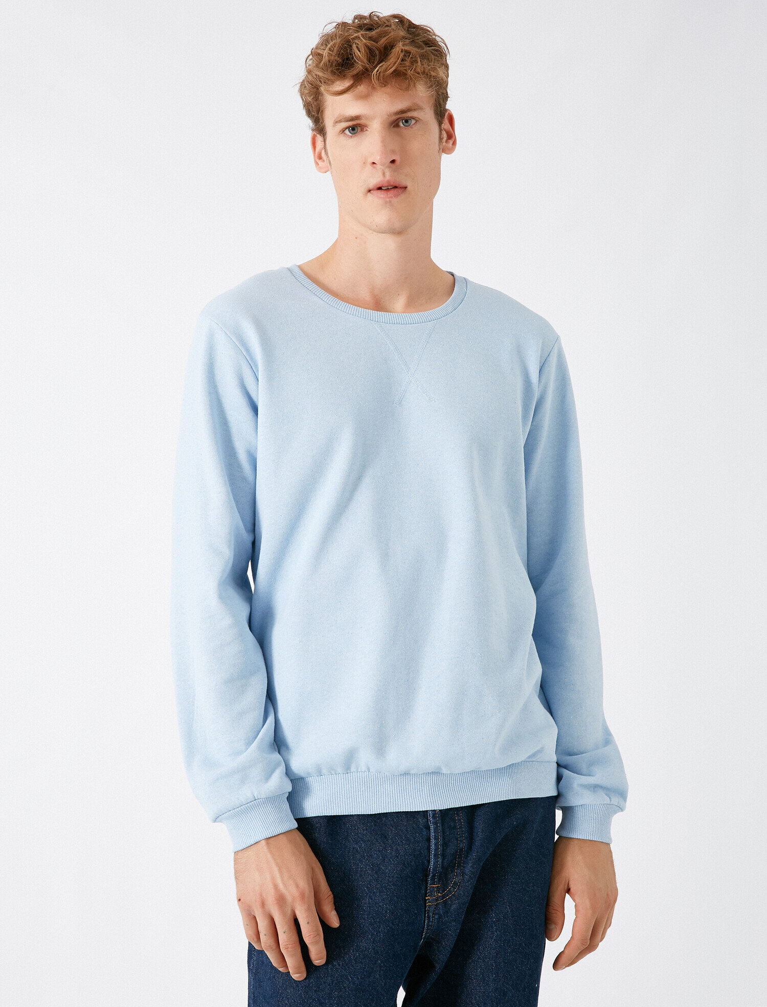 Bisiklet Yaka Uzun Kollu Sweatshirt