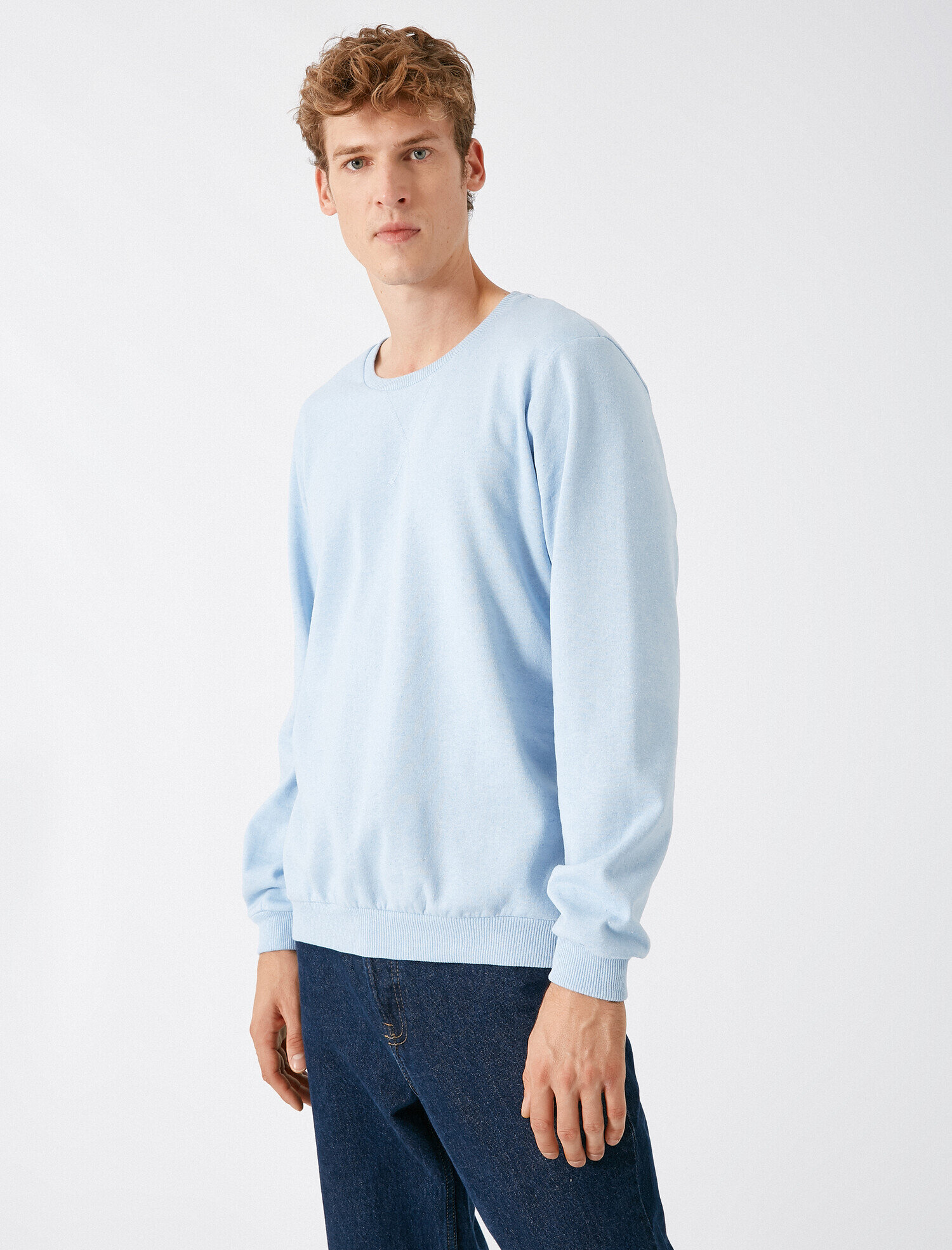 Bisiklet Yaka Uzun Kollu Sweatshirt