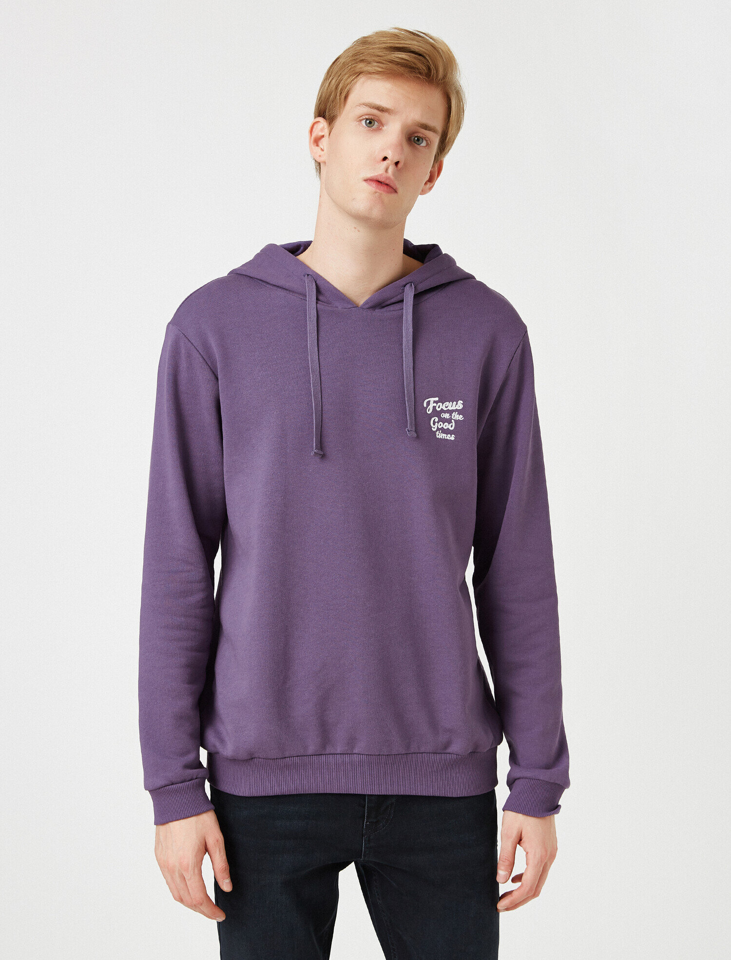 Pamuklu Kapüşonlu Baskılı Sweatshirt