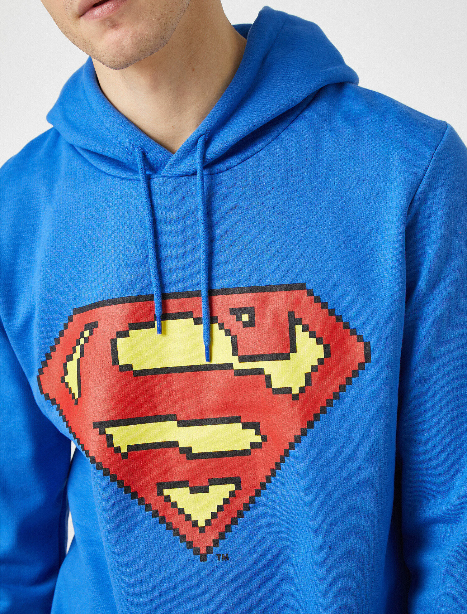   Superman Lisanslı Baskılı Kapüşonlu Uzun Kollu Sweatshirt