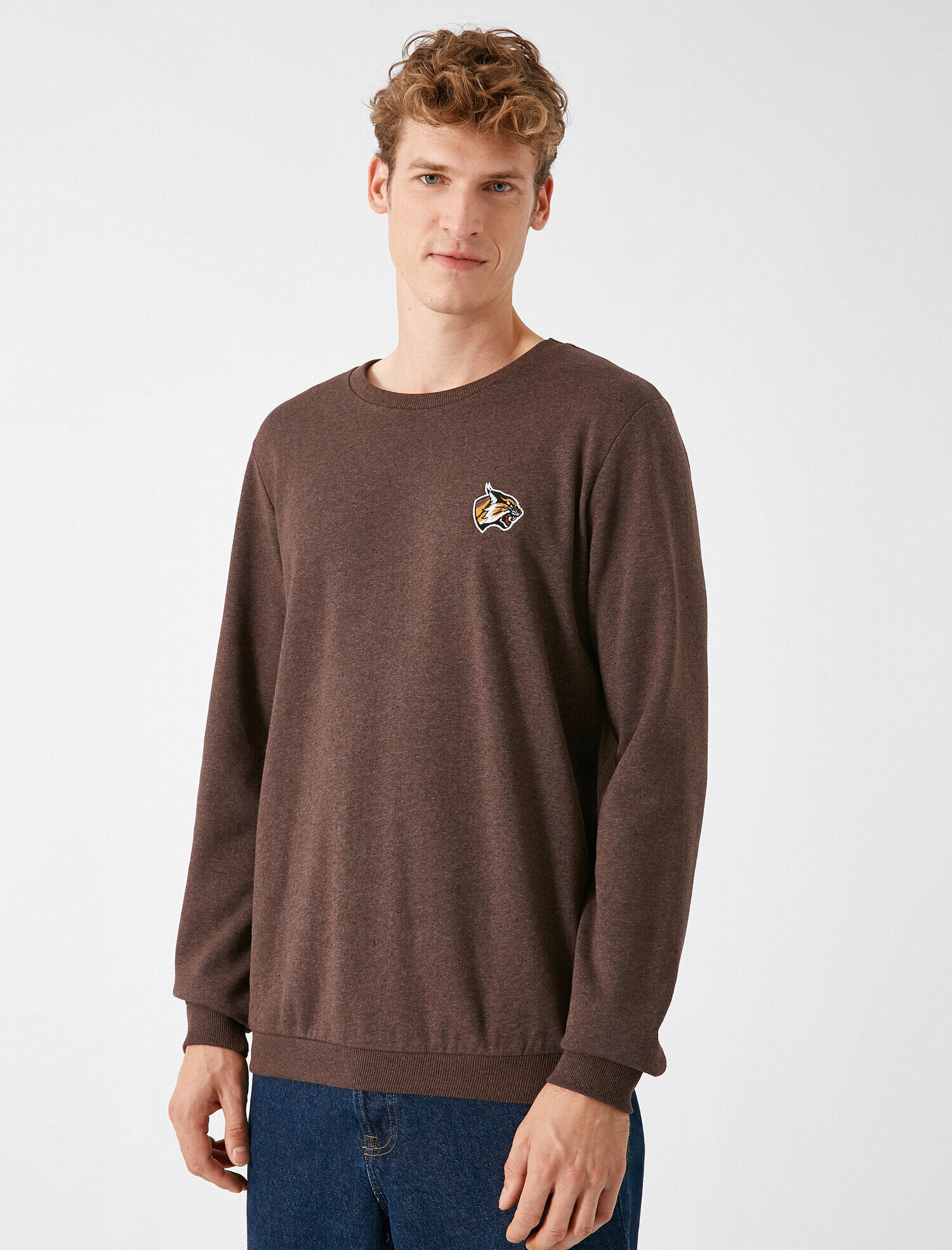   Bisiklet Yaka Uzun Kollu Sweatshirt