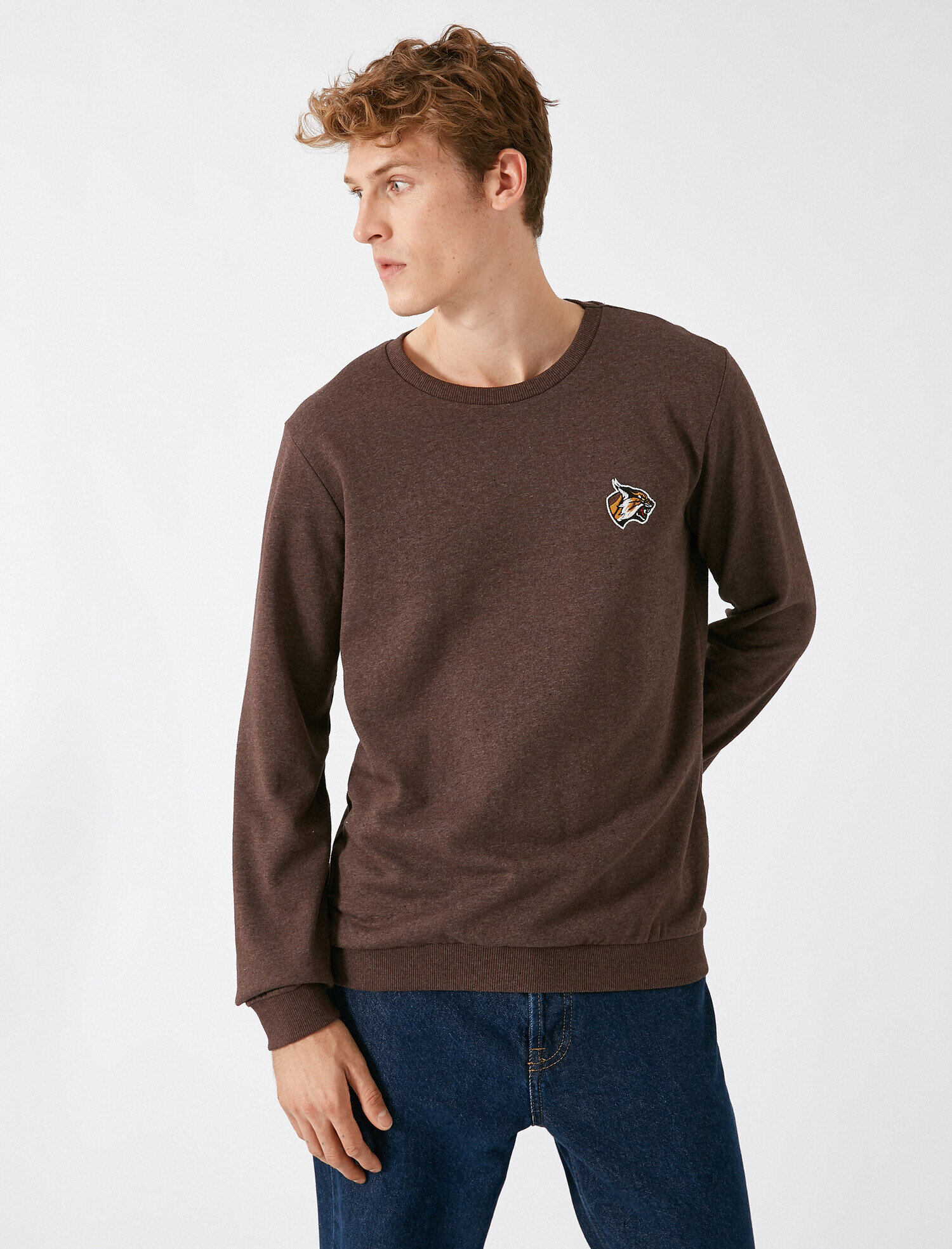   Bisiklet Yaka Uzun Kollu Sweatshirt