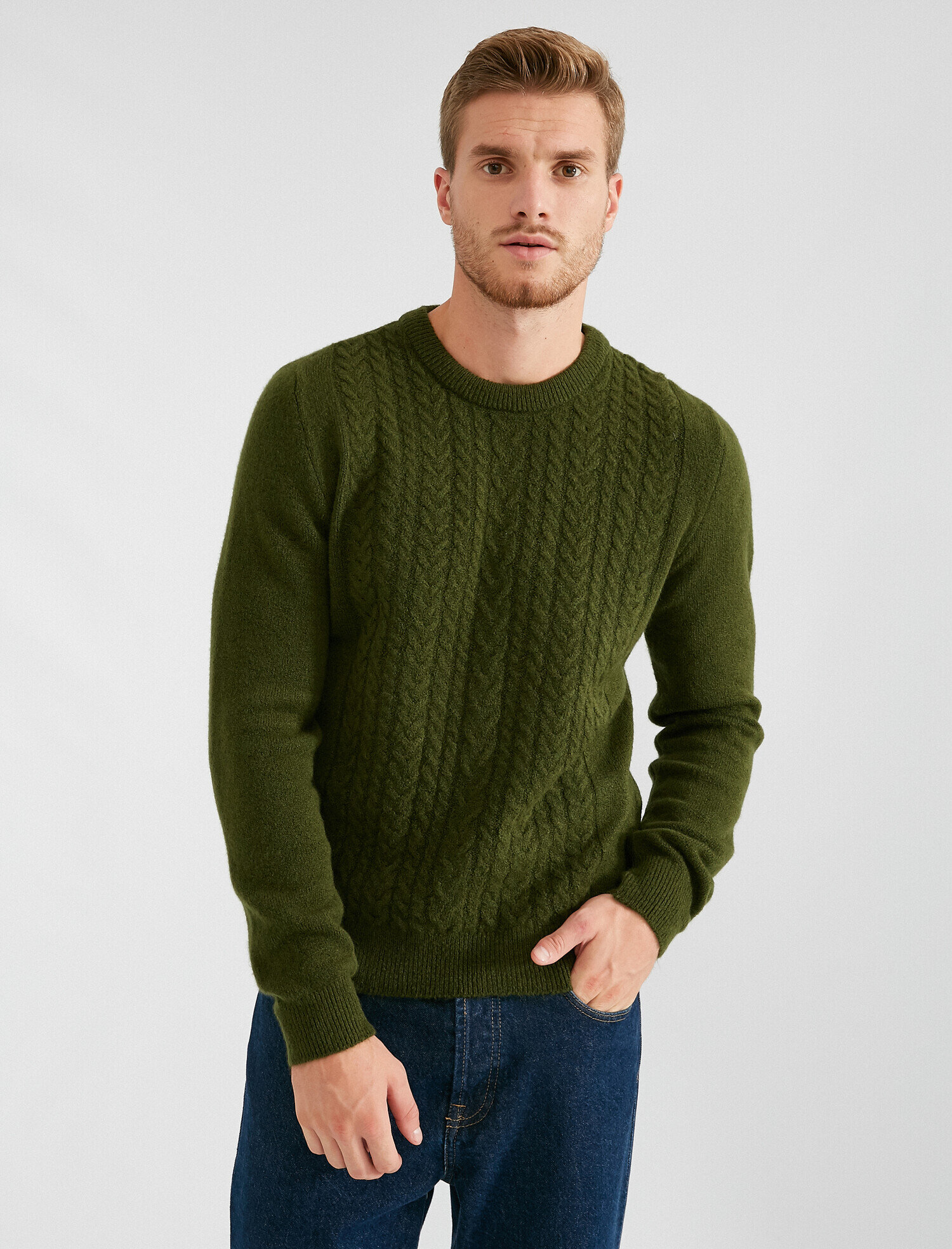   Bisiklet Yaka Slim Fit Triko Kazak