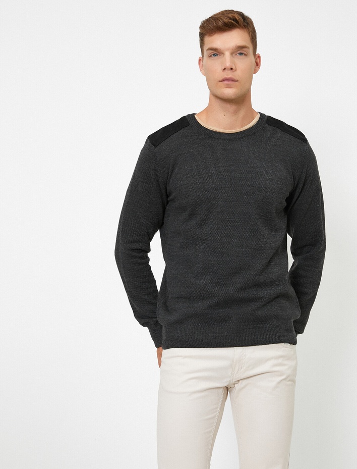  Omuz Detaylı Kazak Bisiklet Yaka