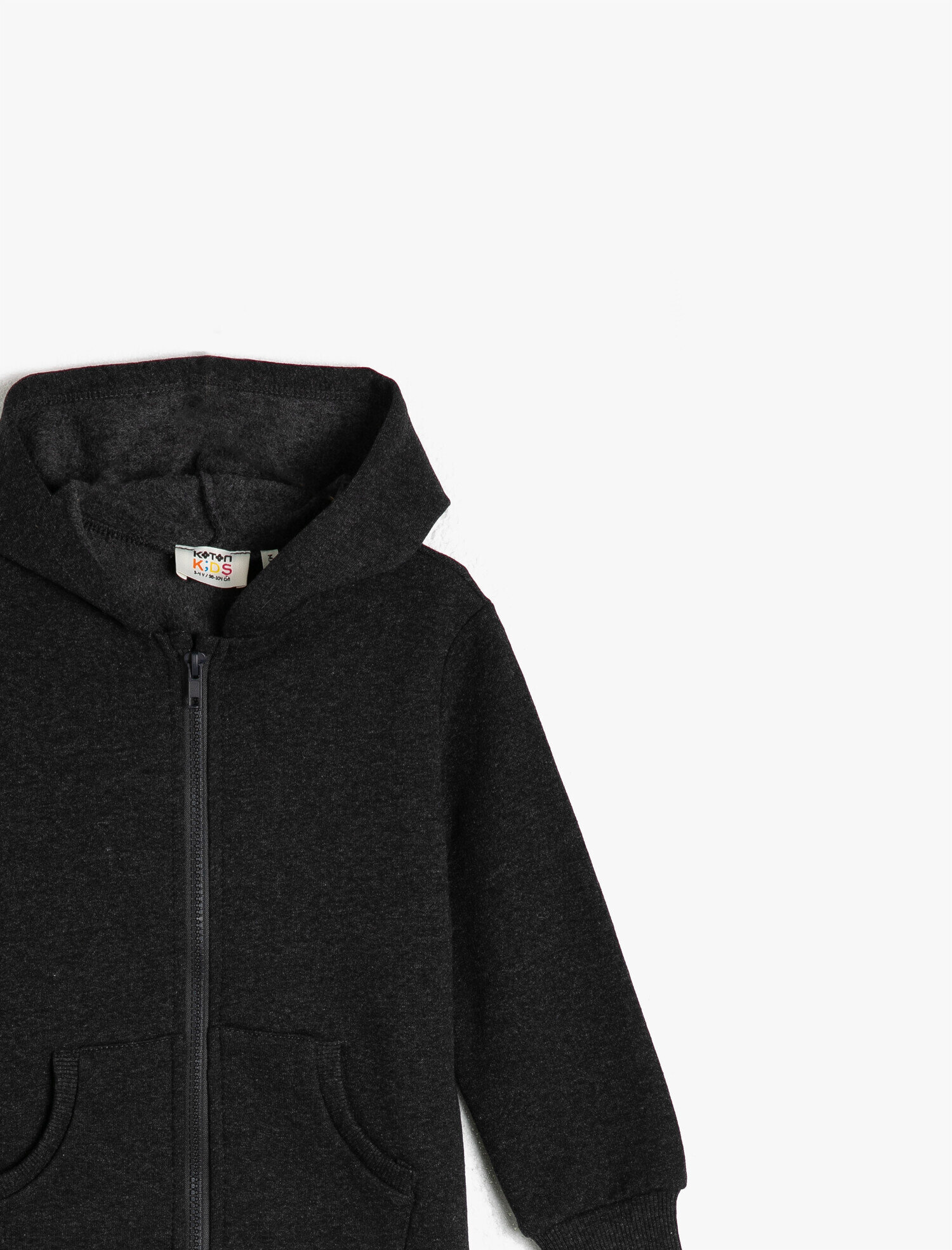  Erkek Çocuk Kapüşonlu Fermuarlı Basic Sweatshirt