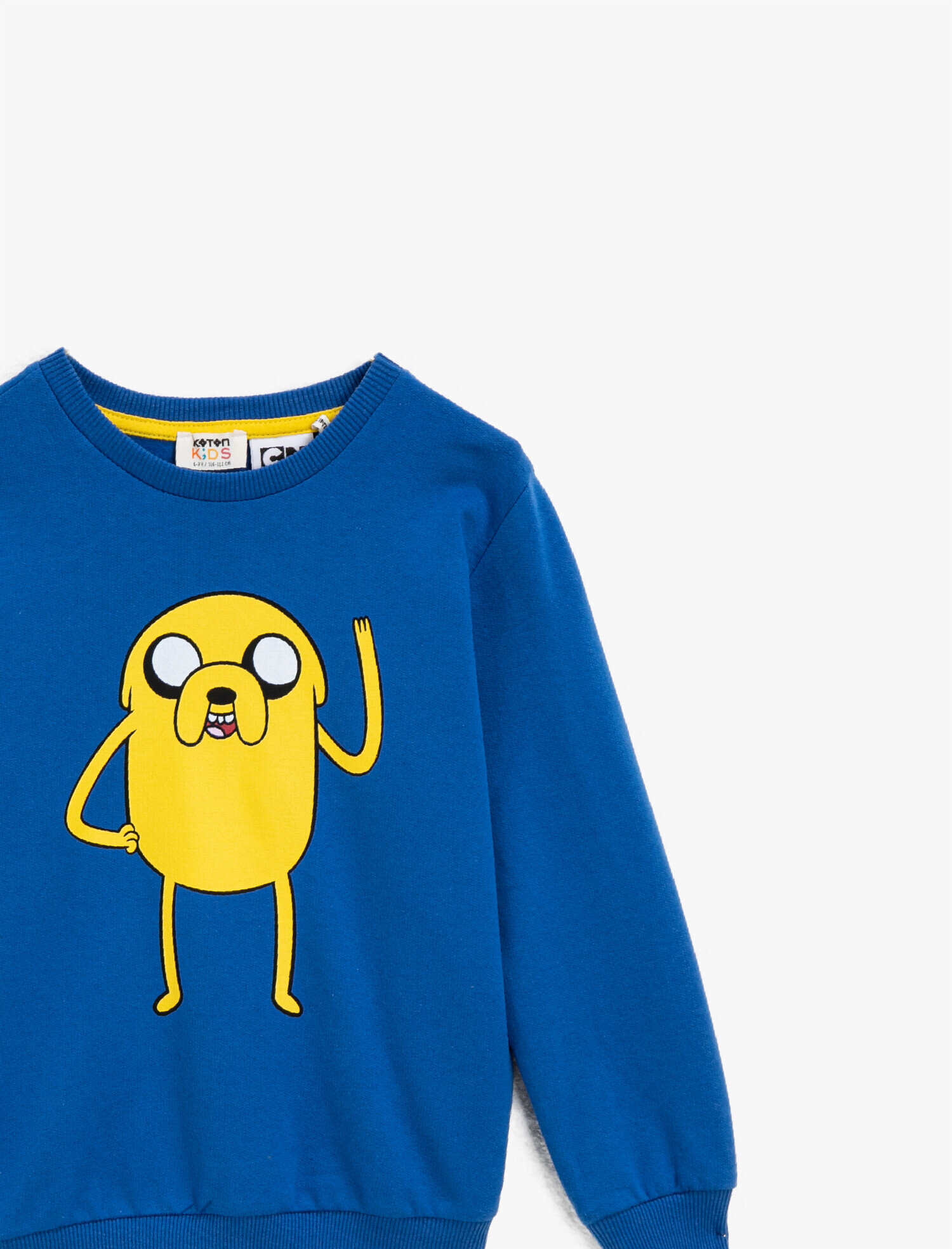  Erkek Çocuk Pamuklu Adventure Time Lisanslı Baskılı Bisiklet Yaka Sweatshirt
