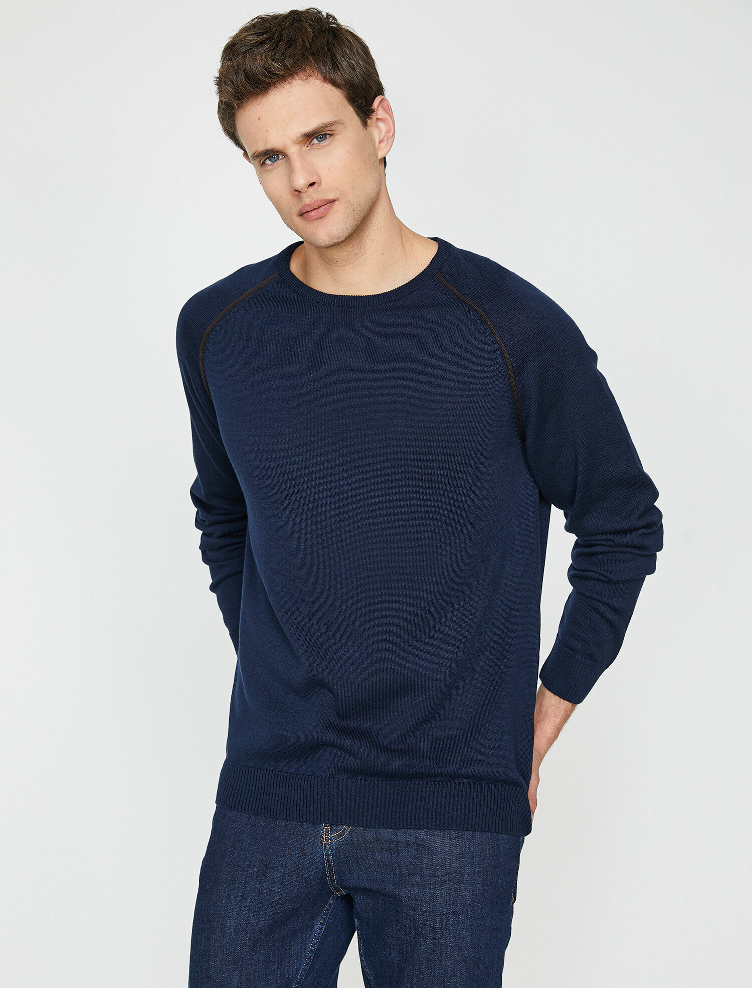   Bisiklet Yaka Triko Kazak