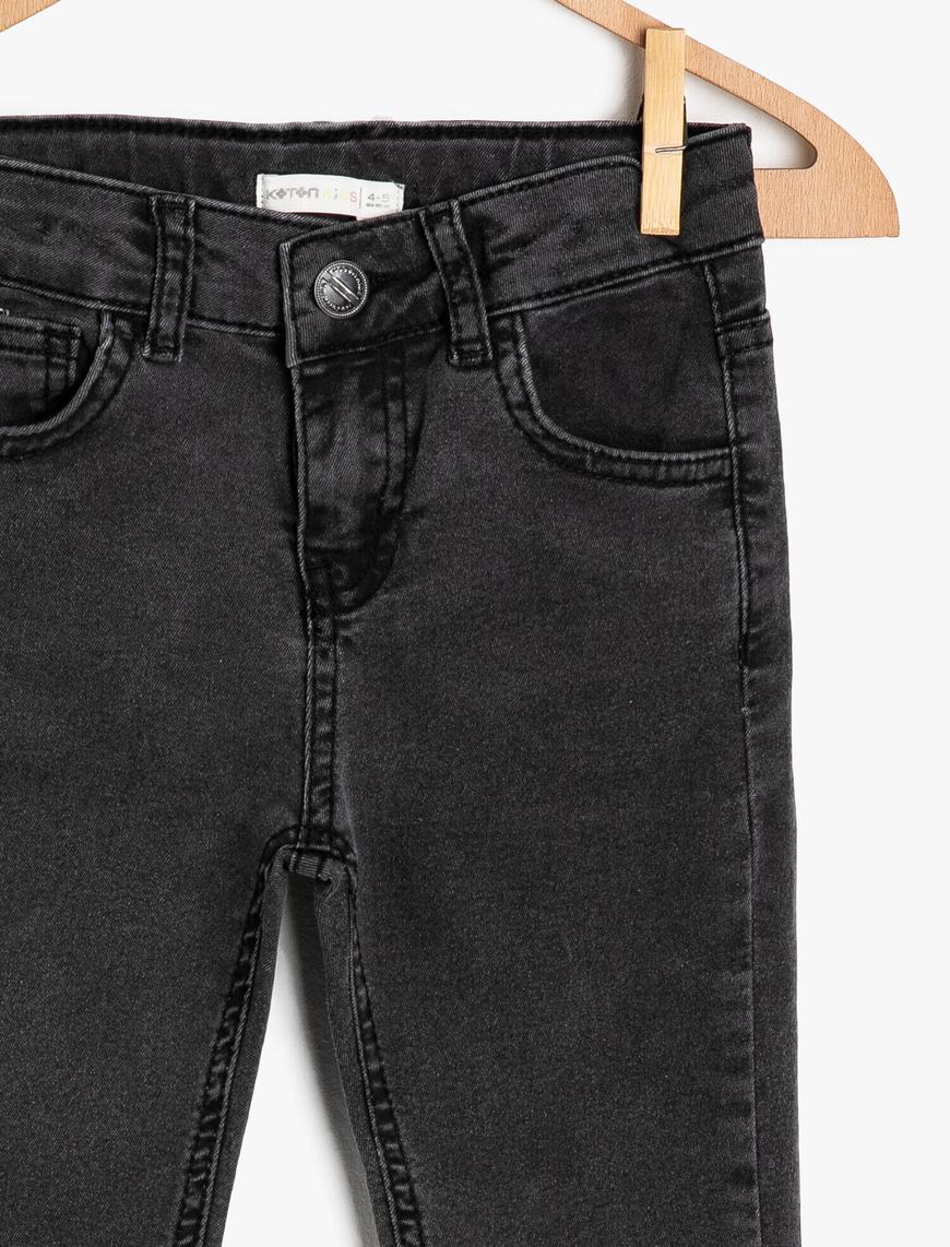  Erkek Çocuk Kot Pantolon Dar Paça Cepli - Slim Jean