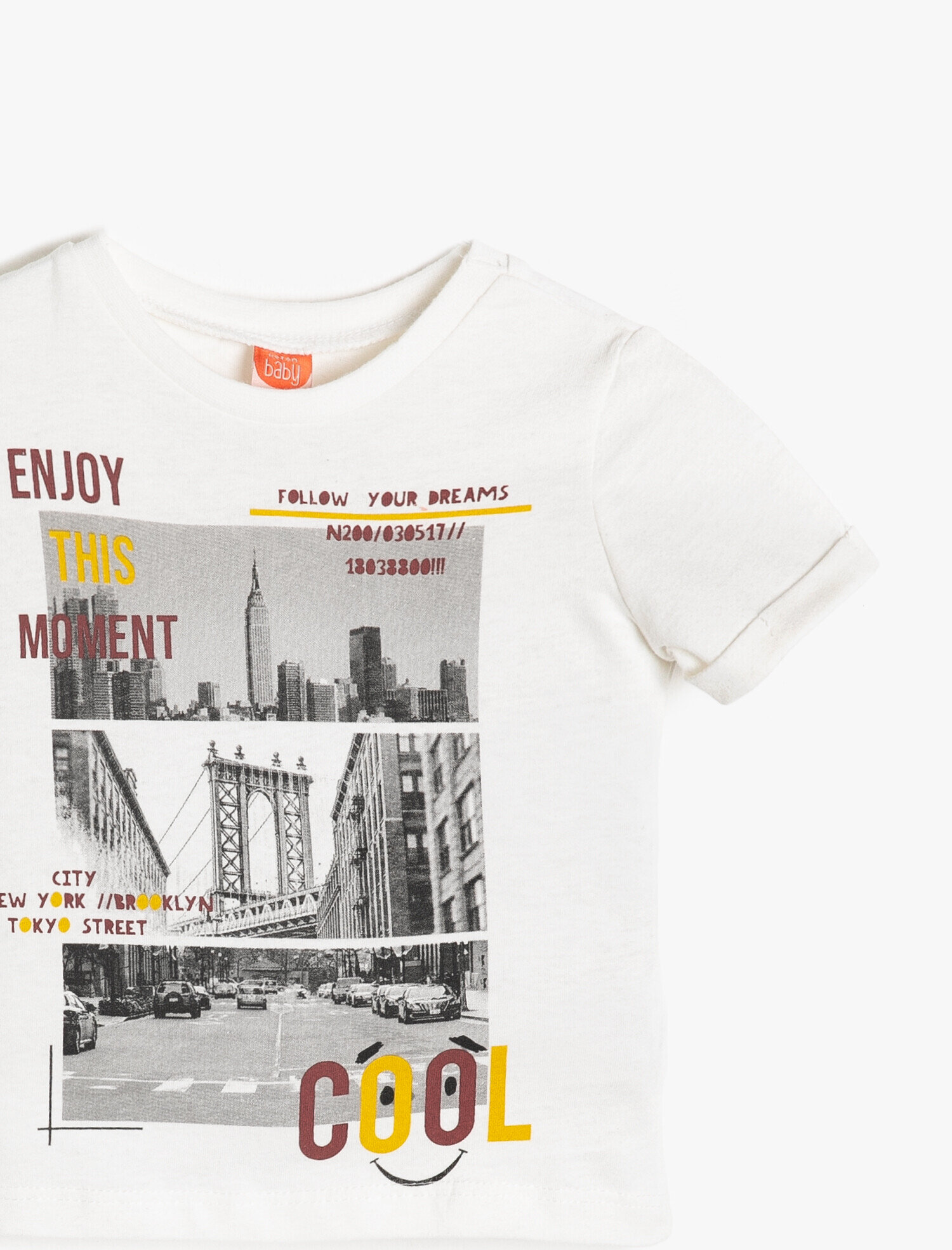  Erkek Bebek Yazılı Baskılı Tişört