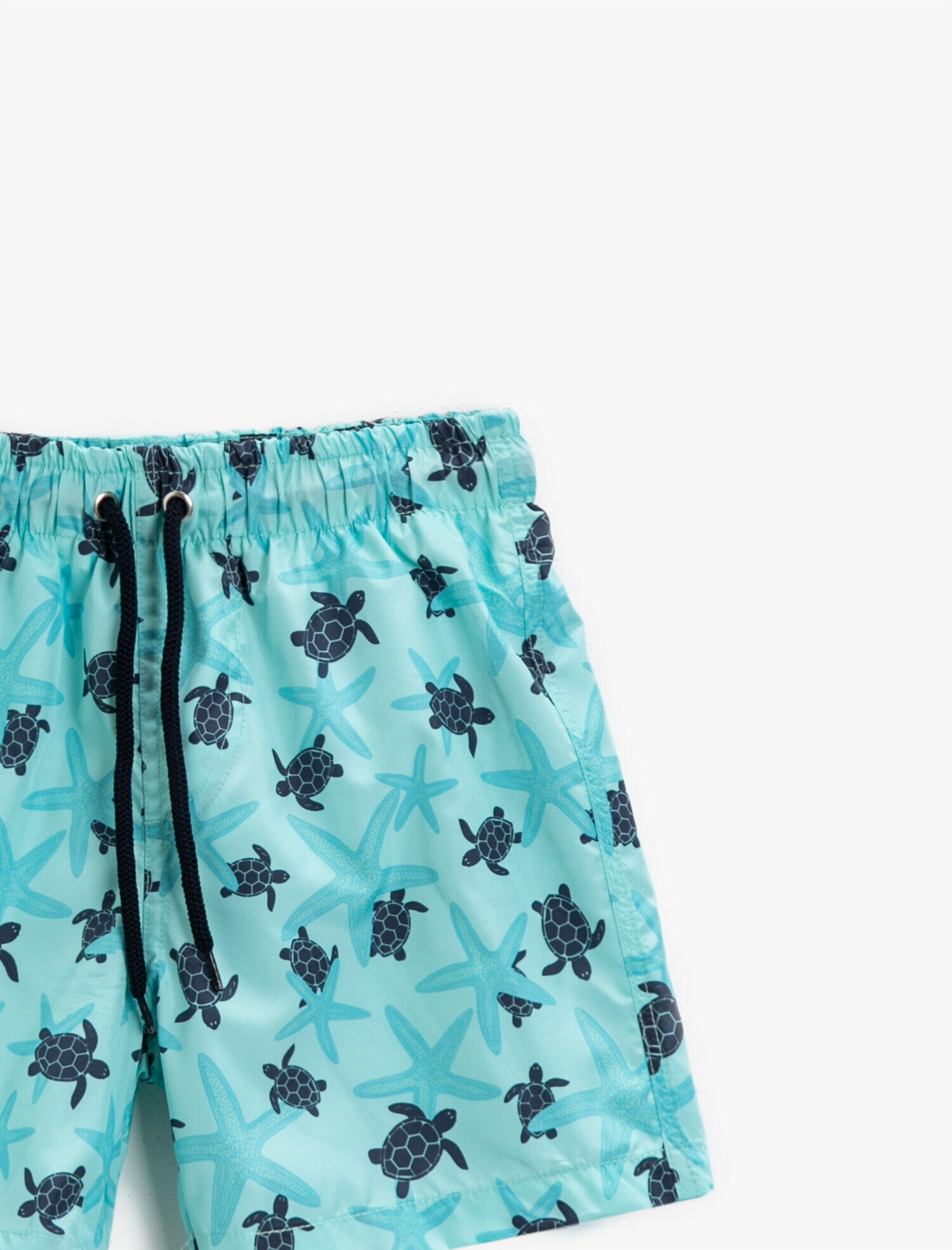  Erkek Çocuk Mayo Kaplumbağa Baskılı Beli Bağlamalı