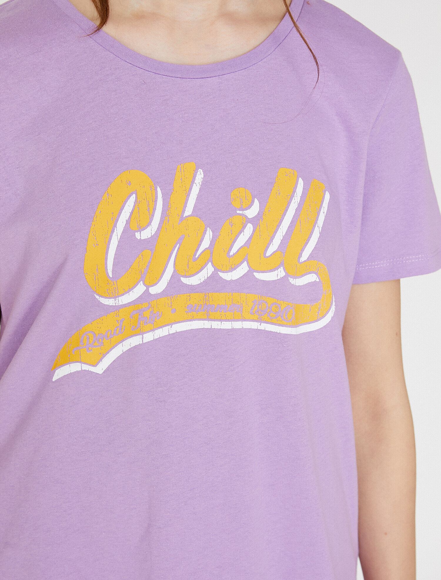   Bisiklet Yaka Baskılı Kısa Kol Tişört