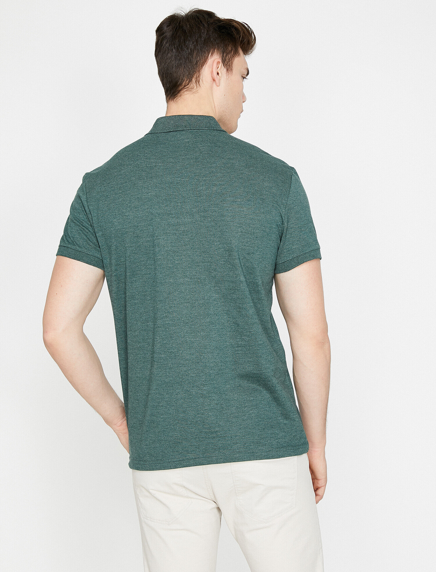 Polo Yaka Metal Logo Detaylı Slim Fit Tişört