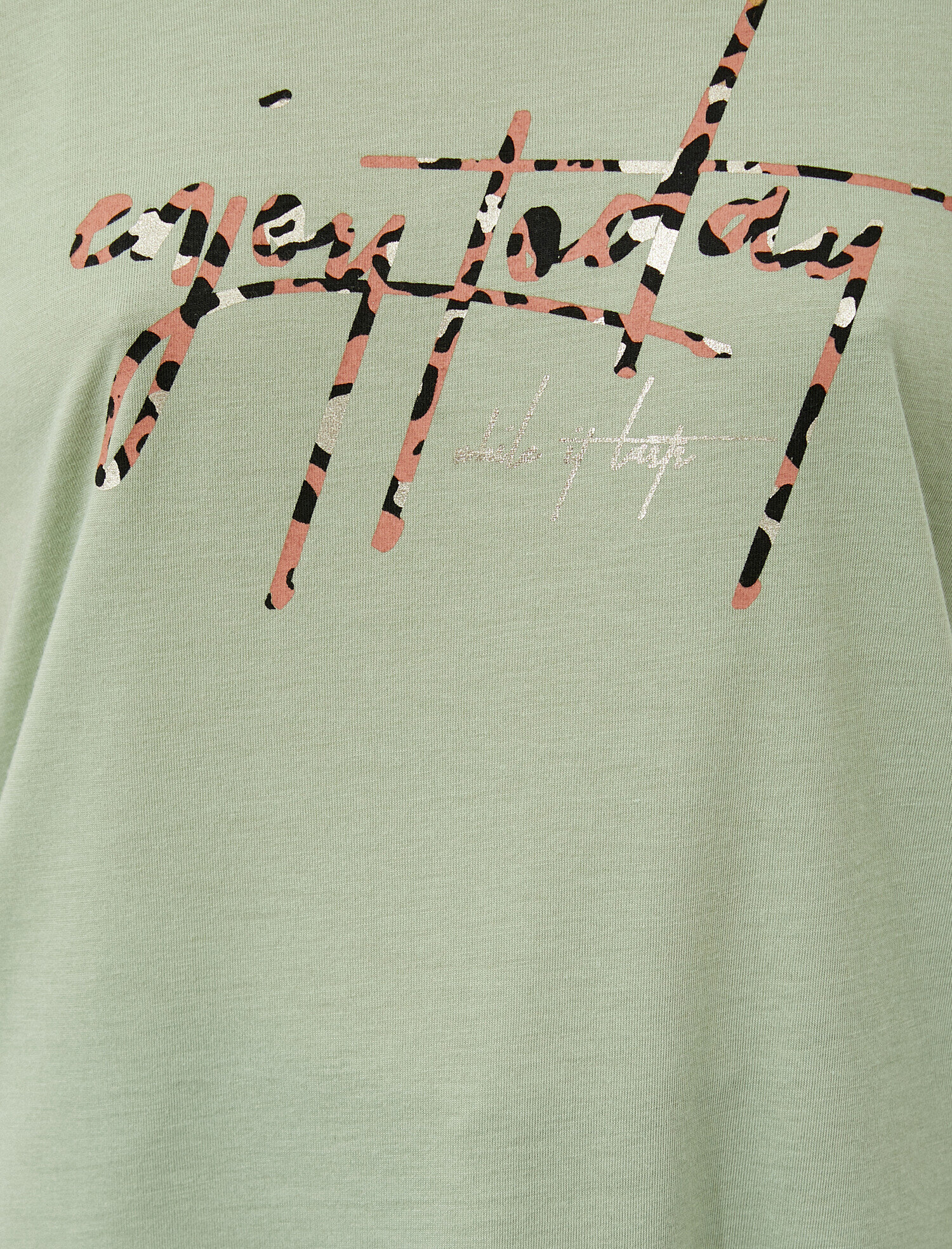   Slogan Tişört Bisiklet Yaka