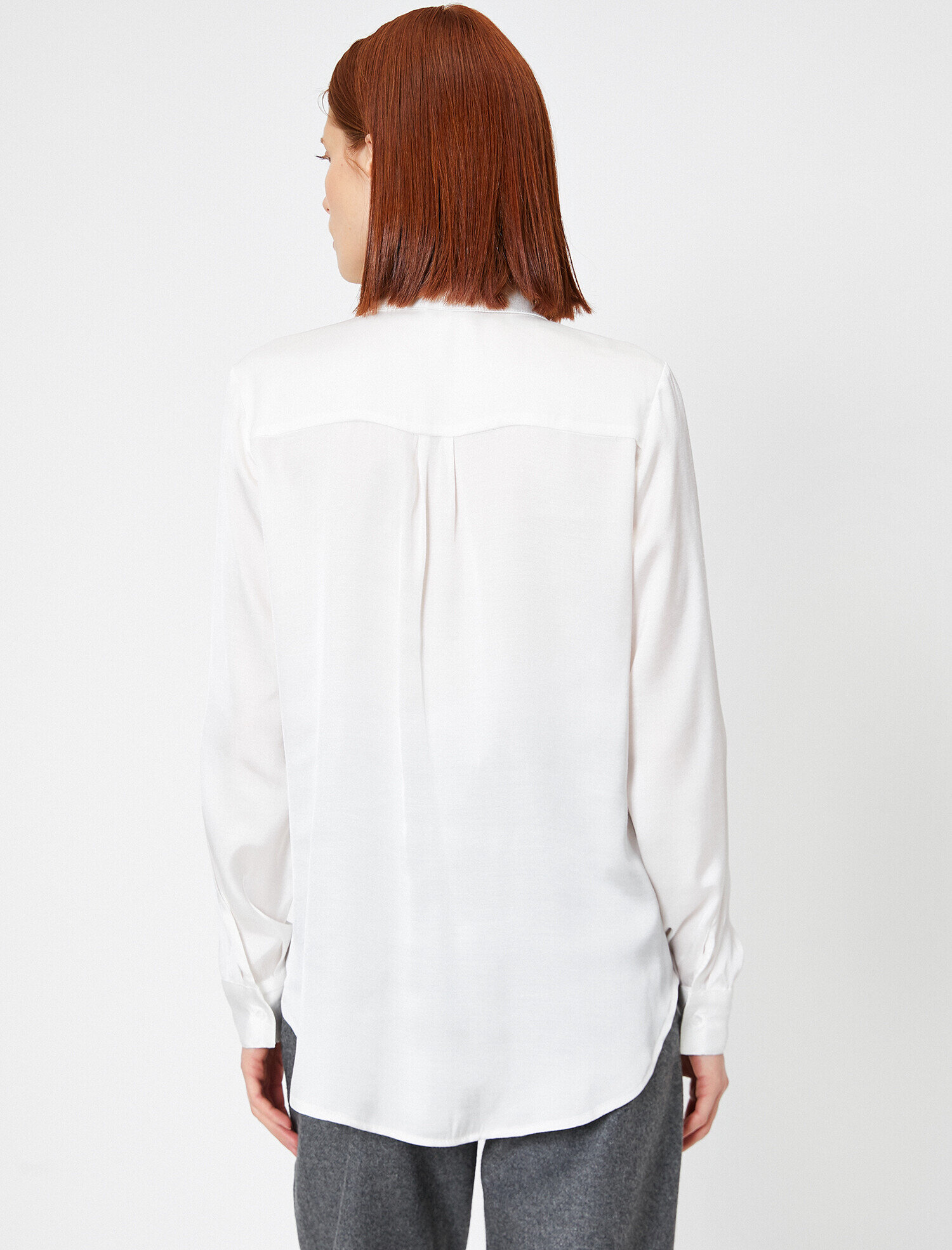   Uzun Kollu Cep Detaylı Gömlek