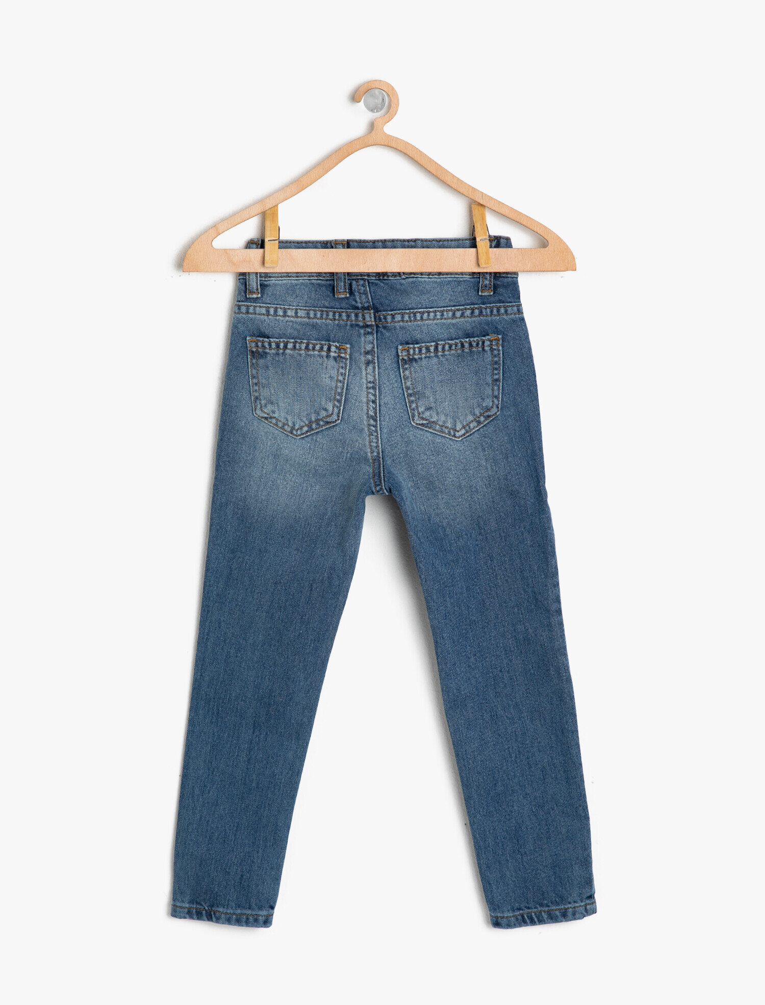  Erkek Çocuk Yırtık Kot Pantolon Dar Paça Pamuklu - Slim Jean