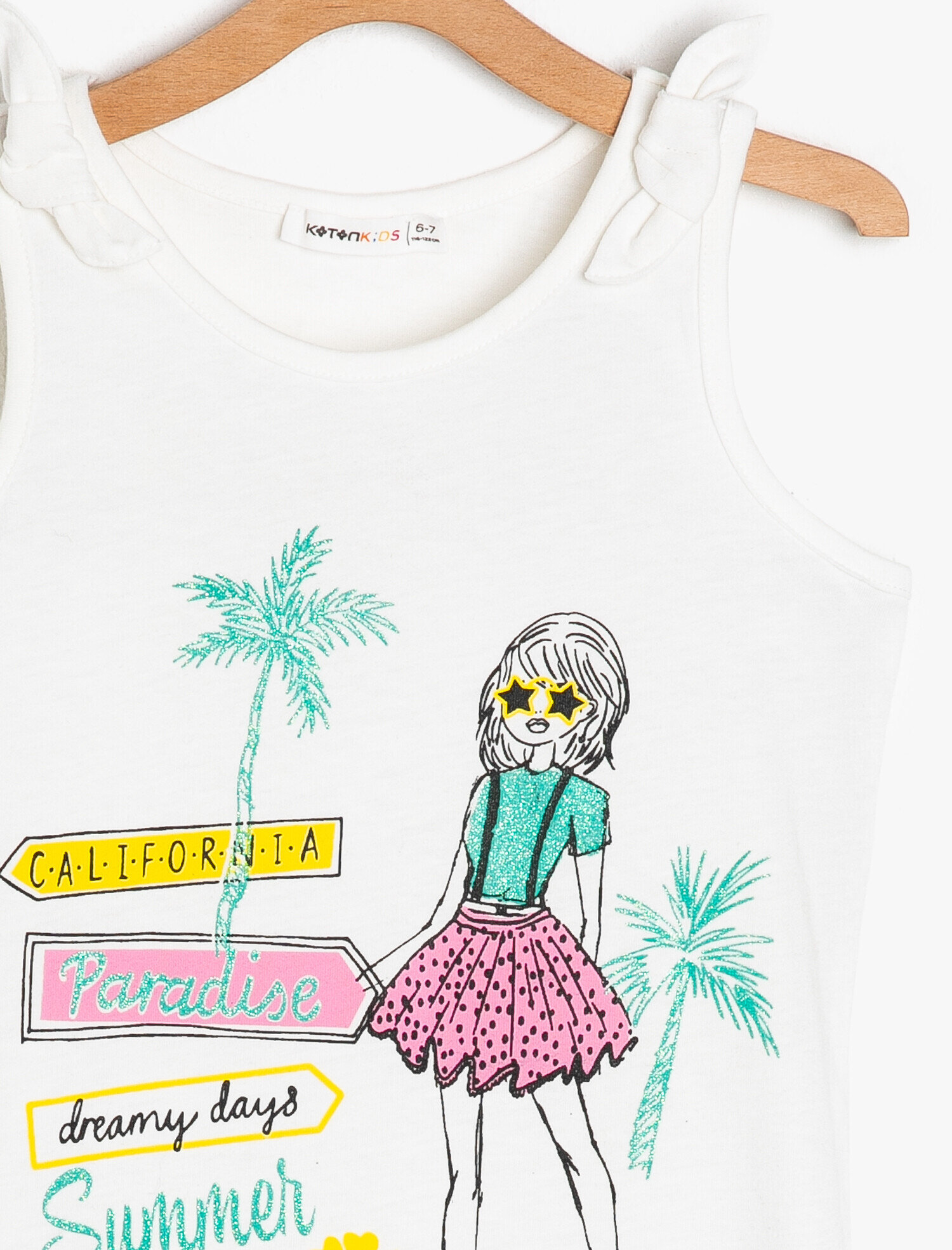  Kız Çocuk Yazılı Baskılı Atlet