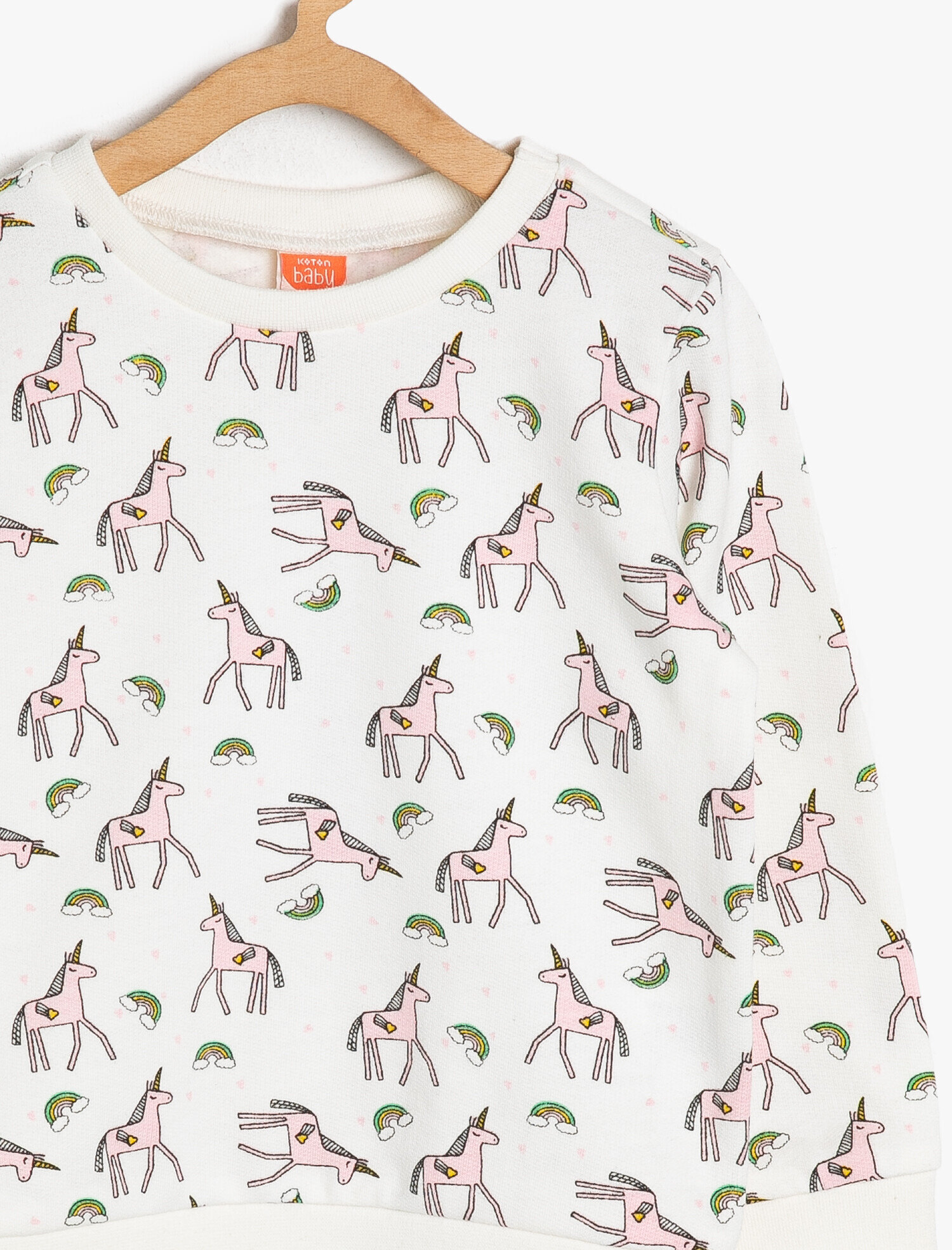  Kız Bebek Desenli Sweatshirt Uzun Kollu