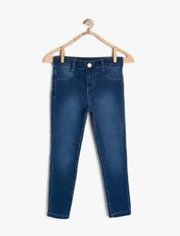 Kot Pantolon Cepli Pamuk Karışımlı - Slim Jean
