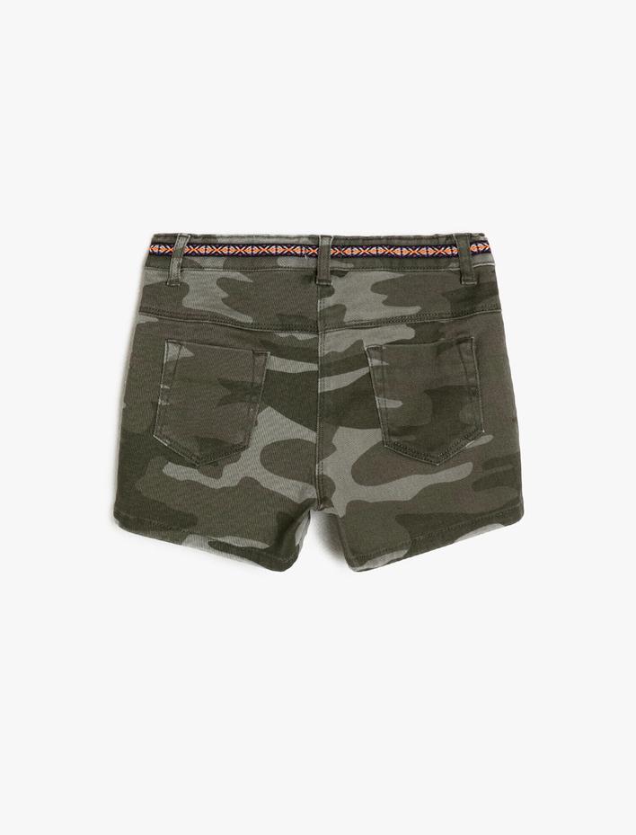 Kız Çocuk Kamuflaj Desenli Şort