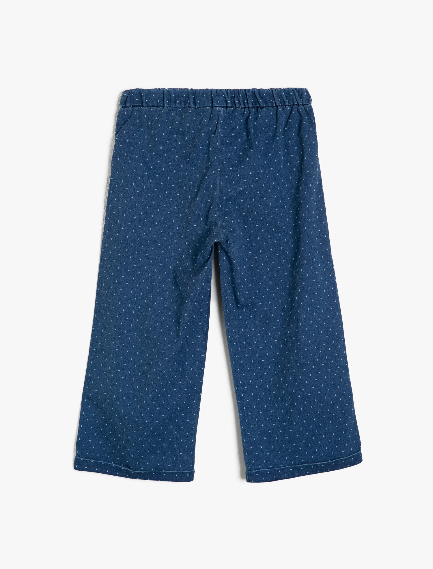  Kız Çocuk Kot Pantolon Kemer Detaylı Bol Paça - Wide Leg Jean