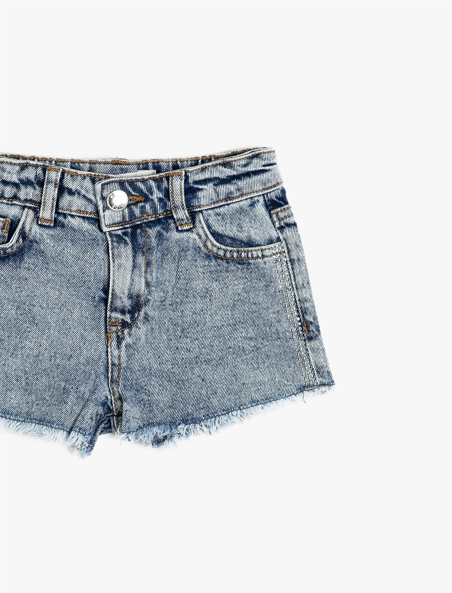  Kız Çocuk Cep Detaylı Jean Şort