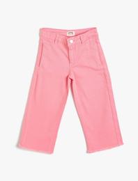 Bol Paça Kot Pantolon Cepli Pamuklu- Wide Leg Jean