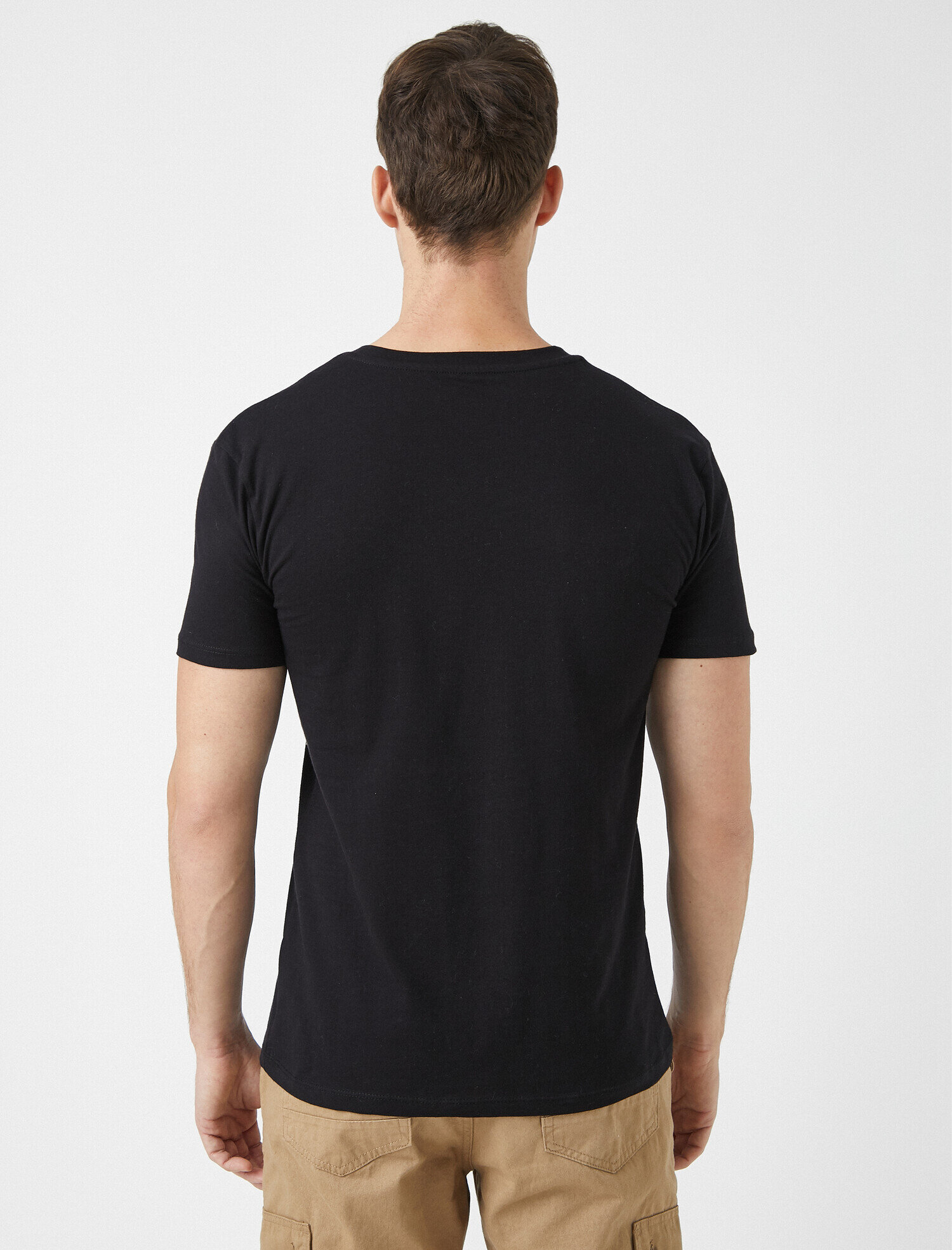   Basic V Yaka Tişört Kısa Kollu Pamuklu