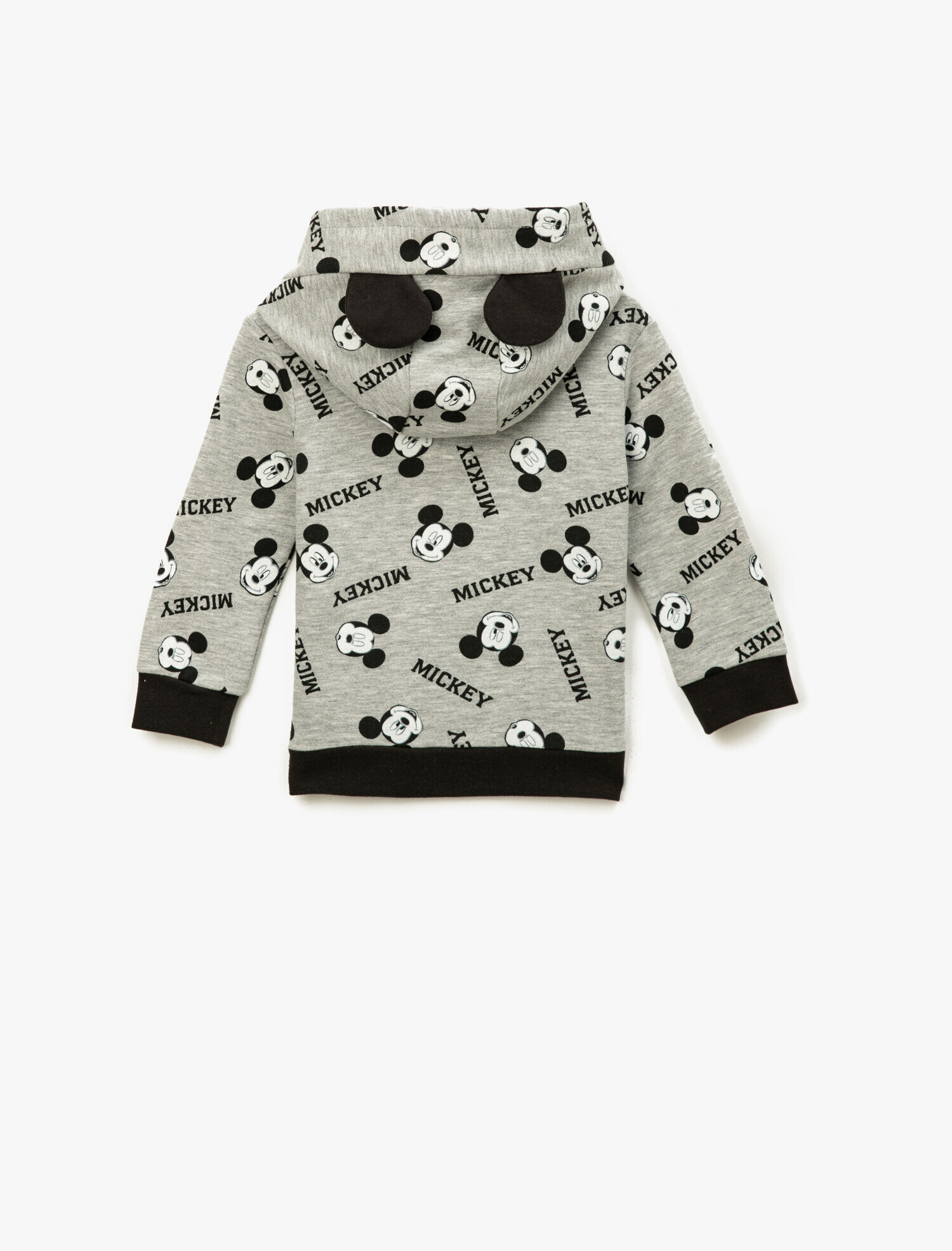  Erkek Bebek Mickey Mouse Lisanslı Baskılı Kapüşonlu Uzun Kollu Sweatshirt