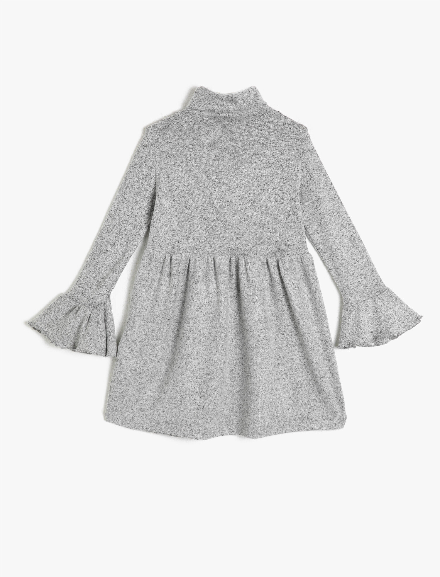  Kız Çocuk Yüksek Yaka Basic Uzun Kollu Elbise