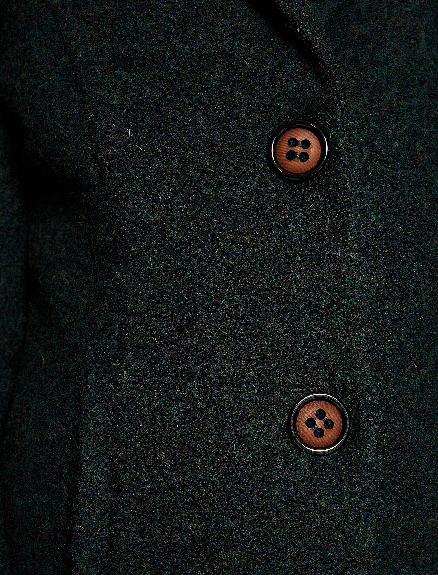   Düğme Detaylı Yün Kaban