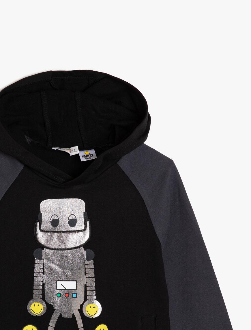  Erkek Çocuk Emoji Baskılı Sweatshirt