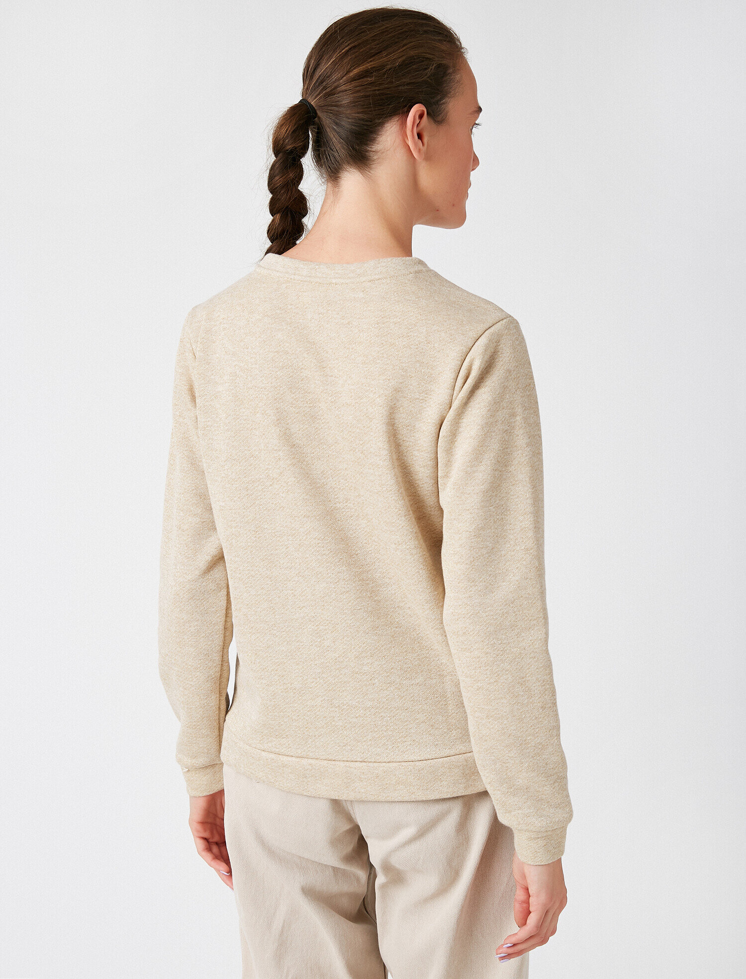   Bisiklet Yaka Oversize Yazılı Baskılı Sweatshirt