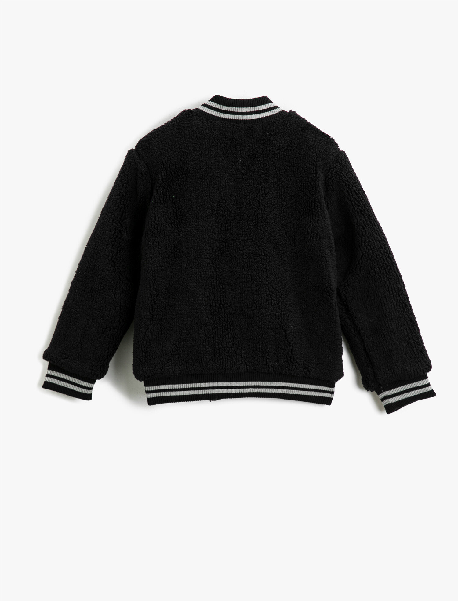 Erkek Çocuk Peluş Düğmeli Bomber Yaka Sweatshirt