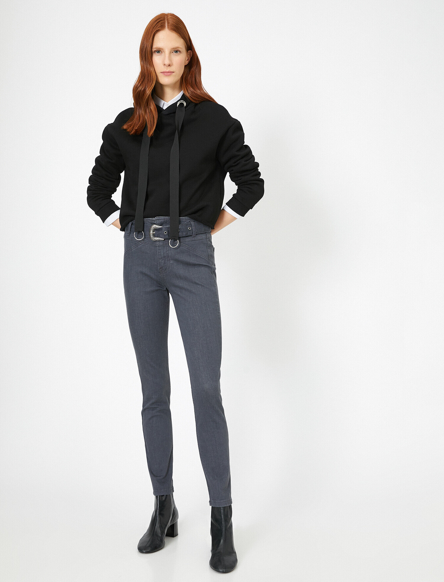 Carmen Jean - Yüksek Bel Dar Kesim Dar Paça Pantolon