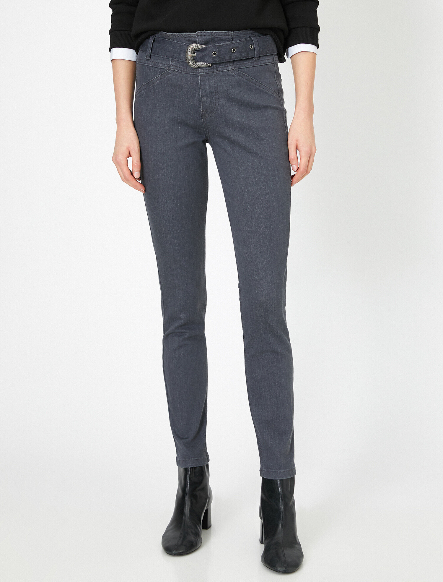 Carmen Jean - Yüksek Bel Dar Kesim Dar Paça Pantolon