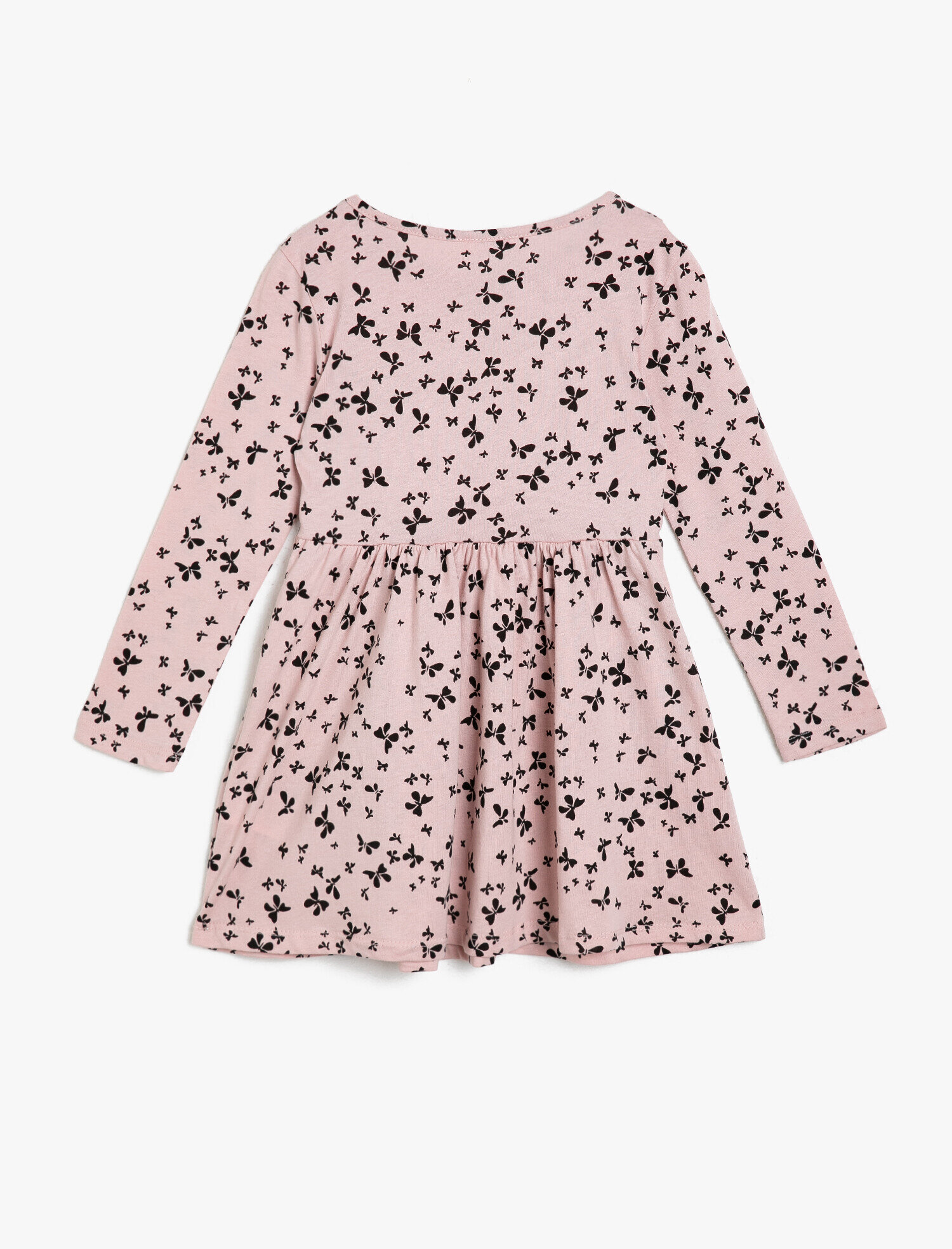  Kız Çocuk Desenli Elbise Uzun Kollu