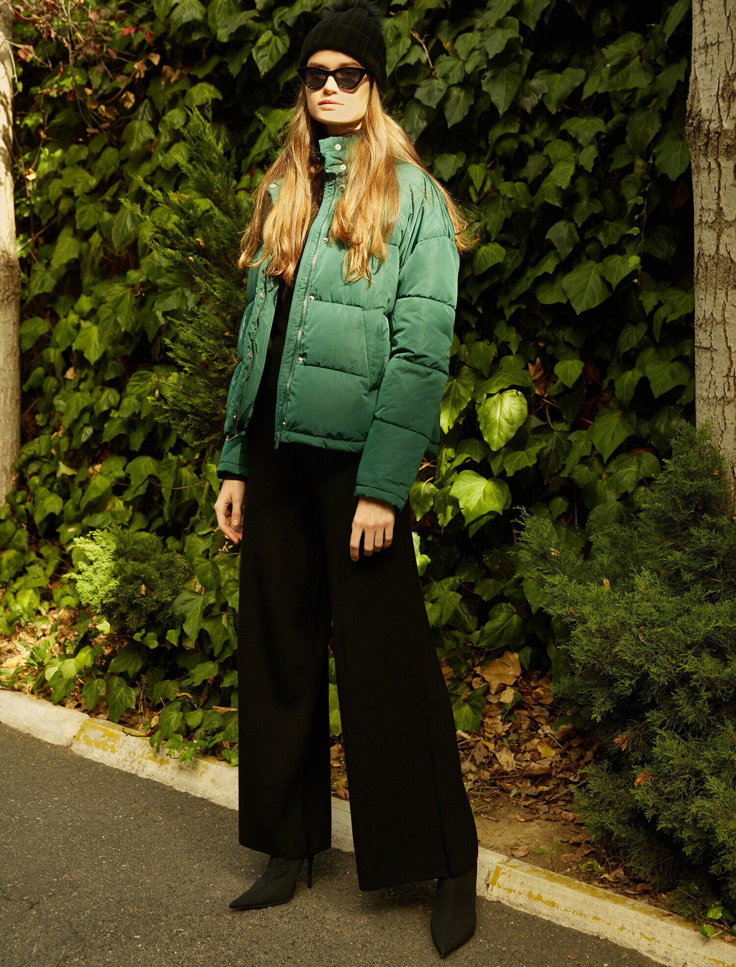   Şişme Mont Fermuarlı Crop