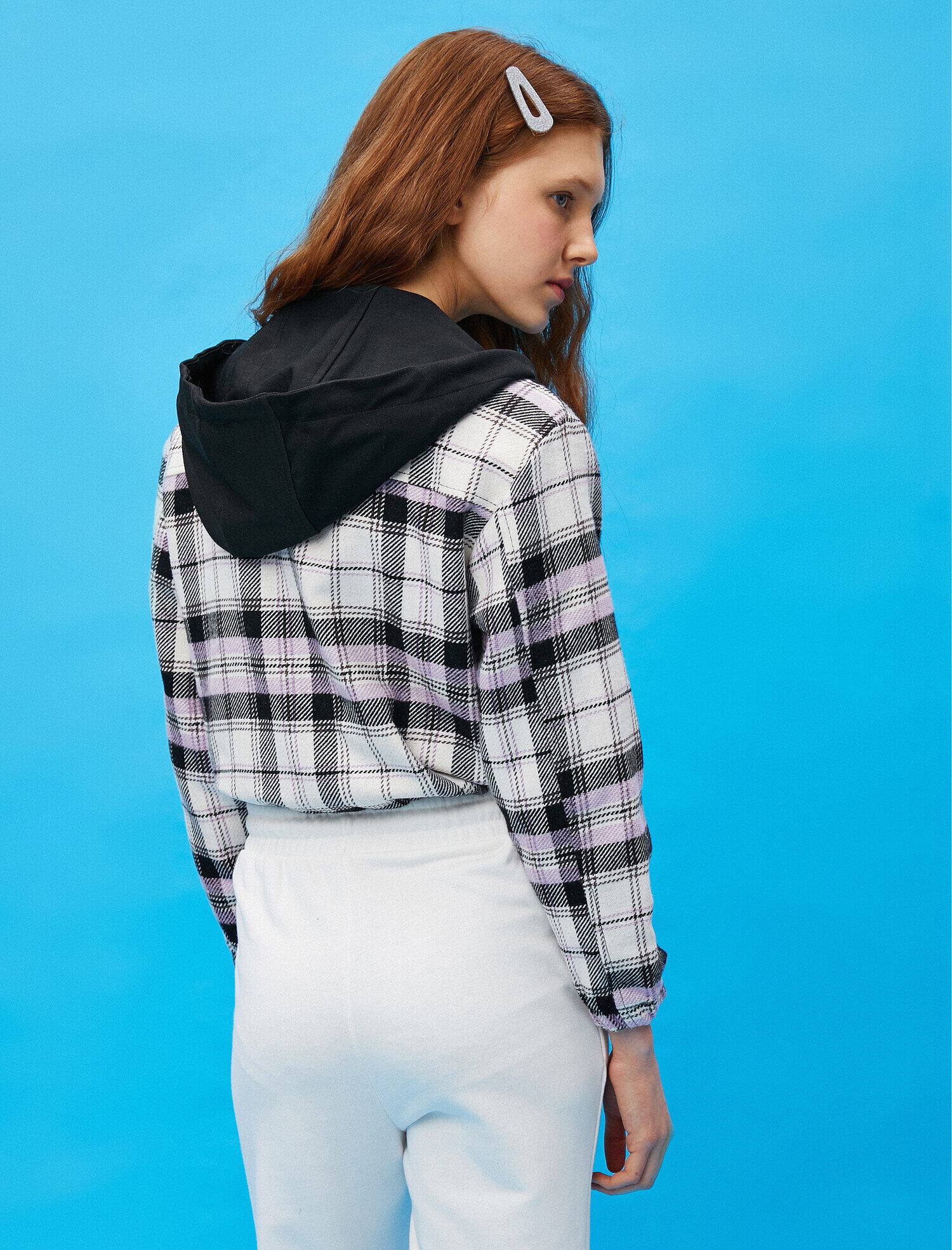   Ekose Ceket Kapüşonlu