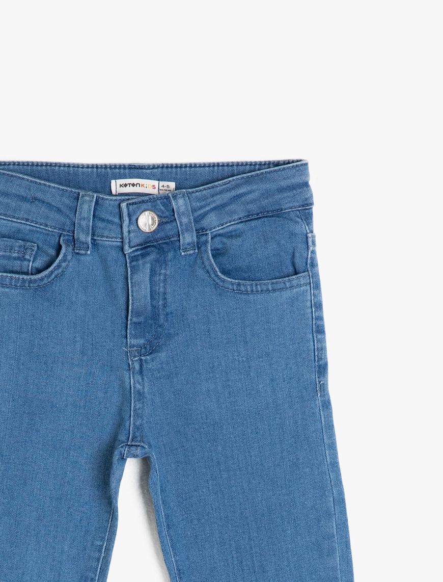  Kız Çocuk İspanyol Paça Kot Pantolon Pamuklu - Flare Jean