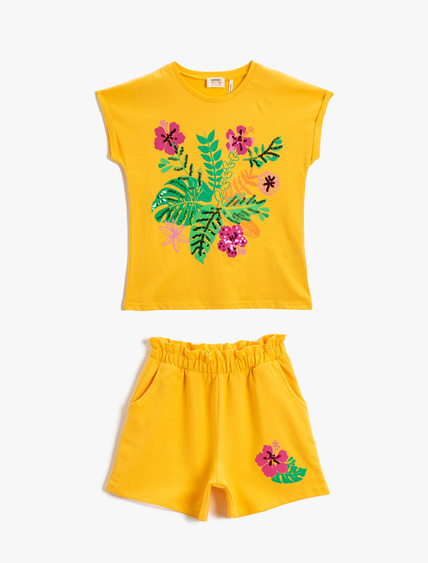  Kız Çocuk Pullu Baskılı Şort