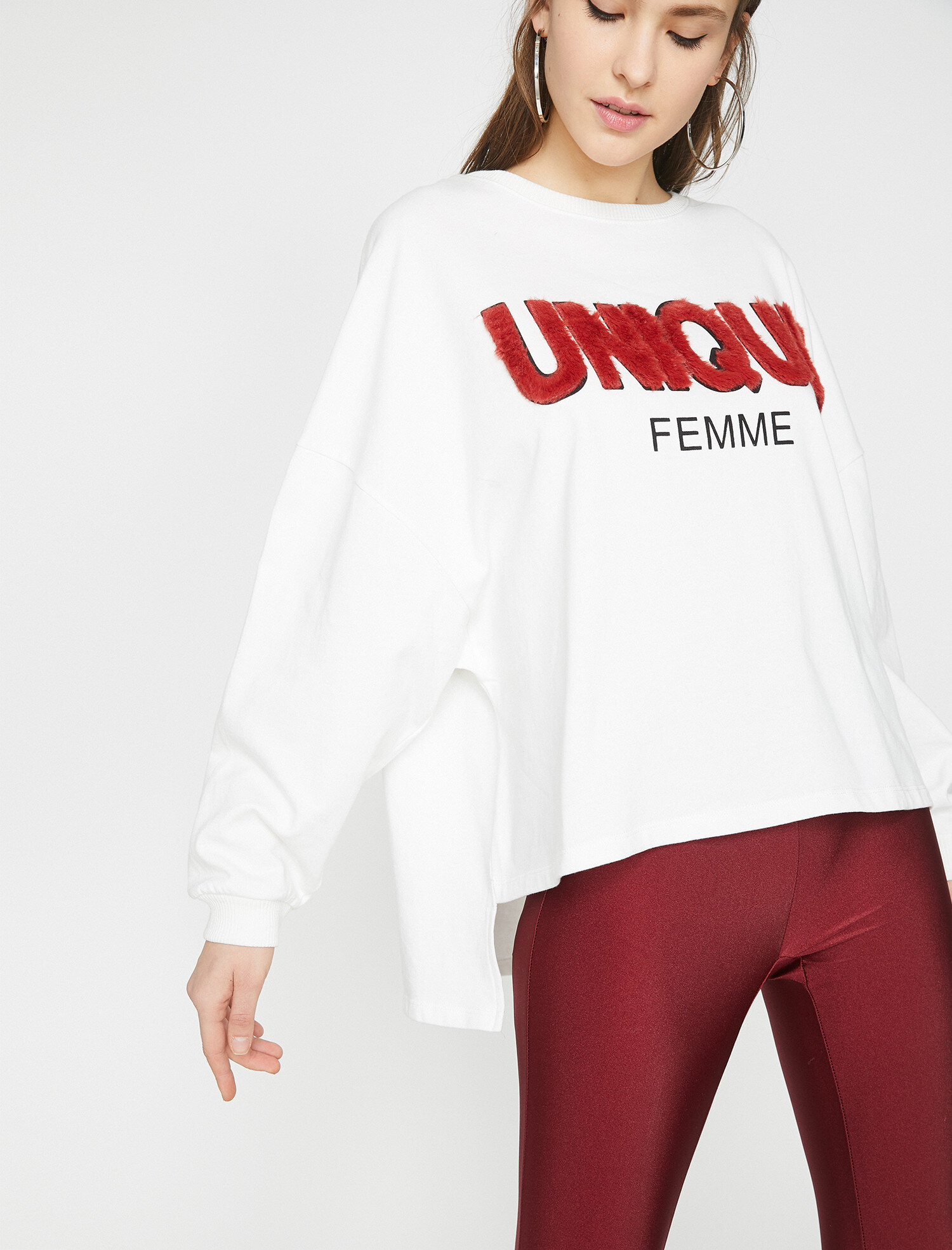   Yazılı Baskılı Sweatshirt