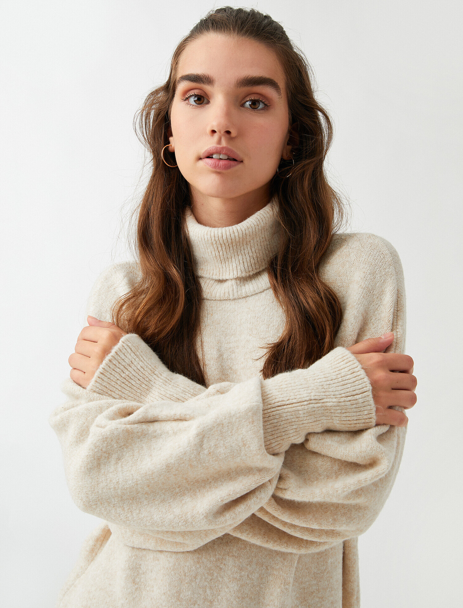   Mini Triko Elbise Relax Fit Balıkçı Yaka