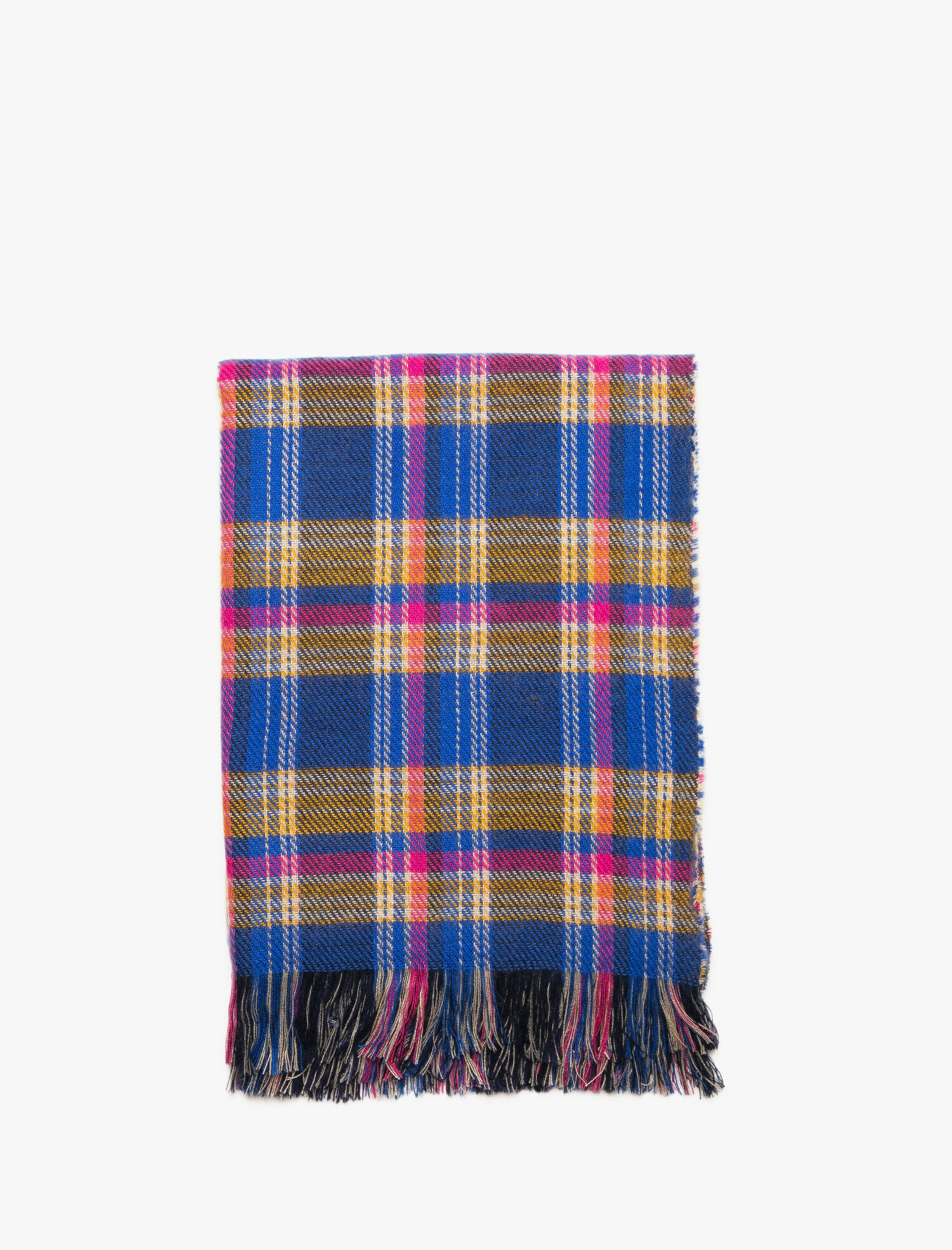  Kadın Püskül Detaylı Kareli Atkı