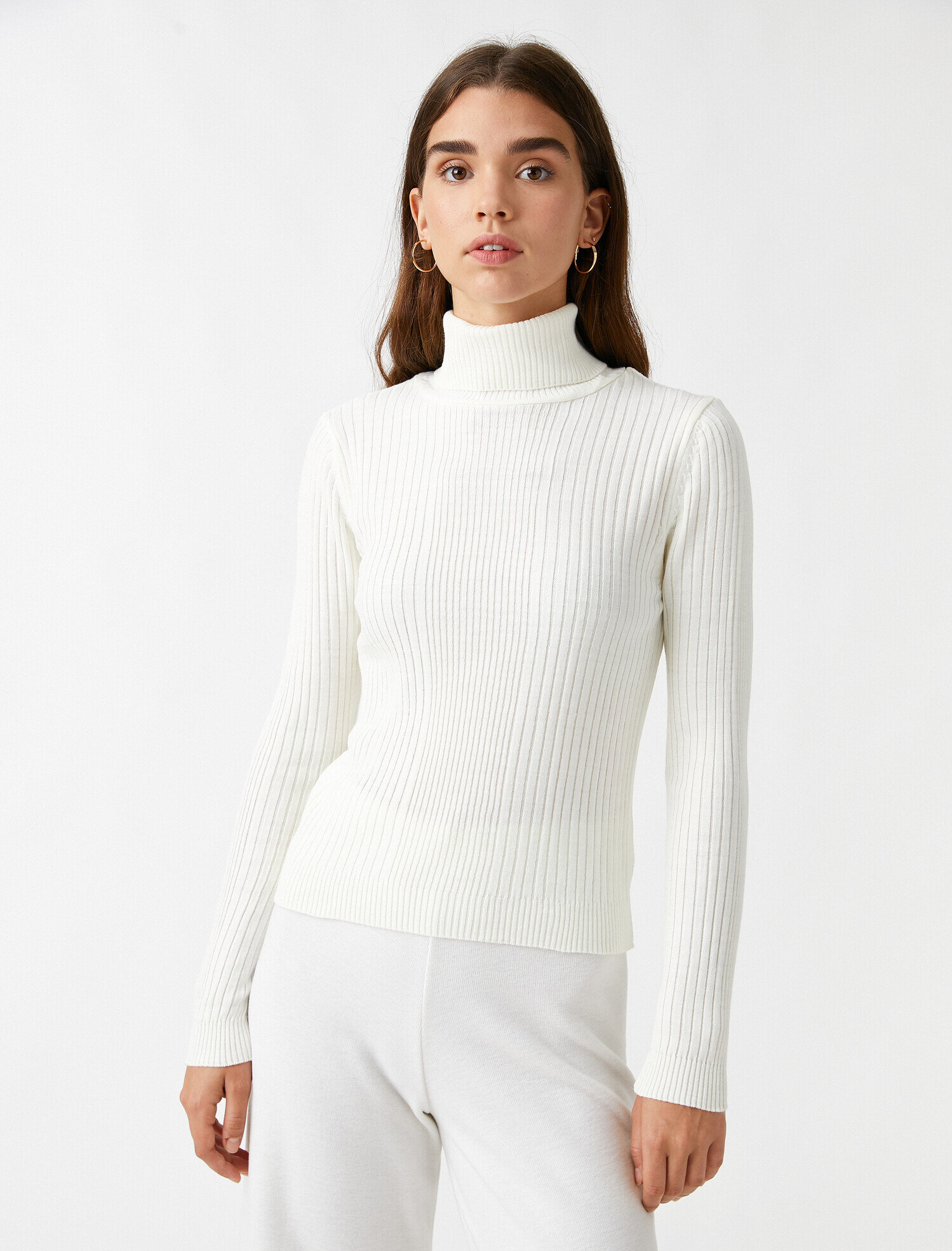   Balıkçı Yaka Triko Kazak Kaşmir Dokulu