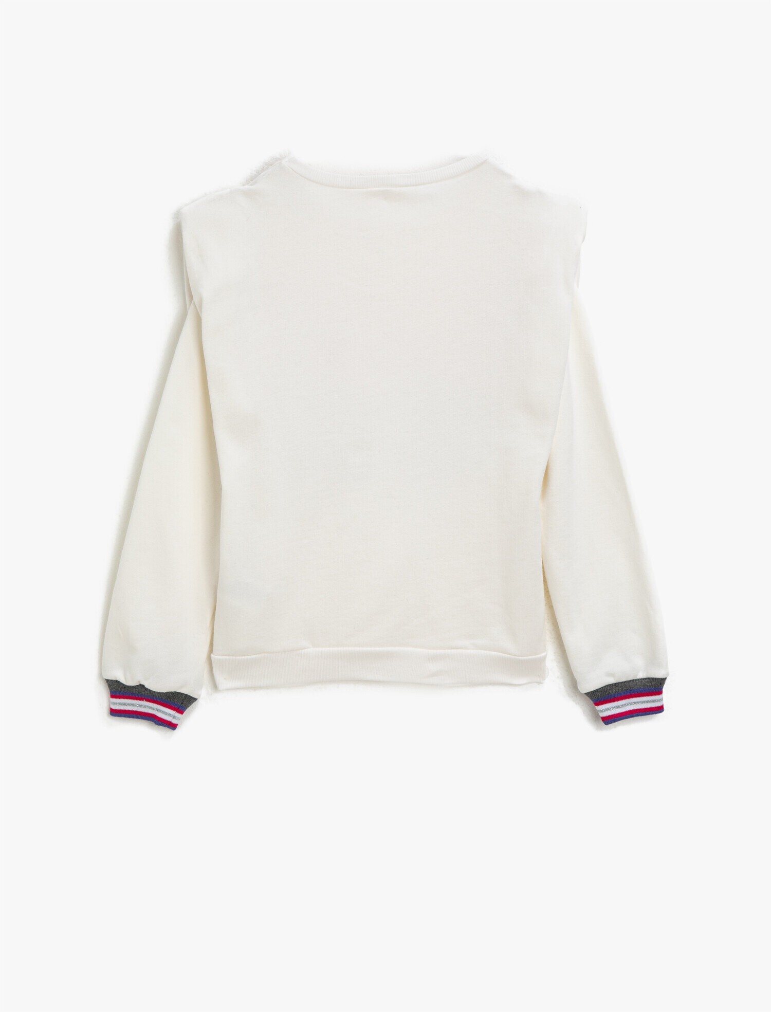  Kız Çocuk Pamuklu Baskılı Bisiklet Yaka Sweatshirt