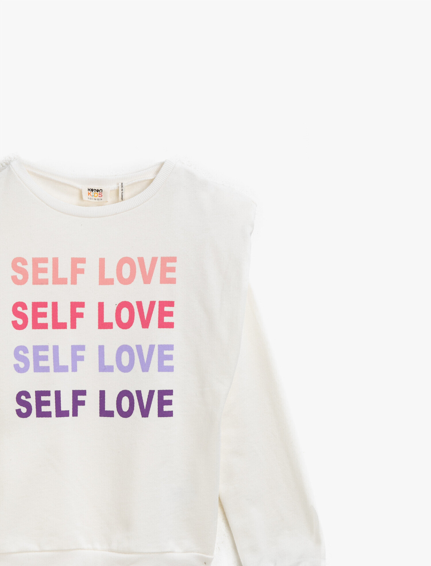  Kız Çocuk Pamuklu Baskılı Bisiklet Yaka Sweatshirt