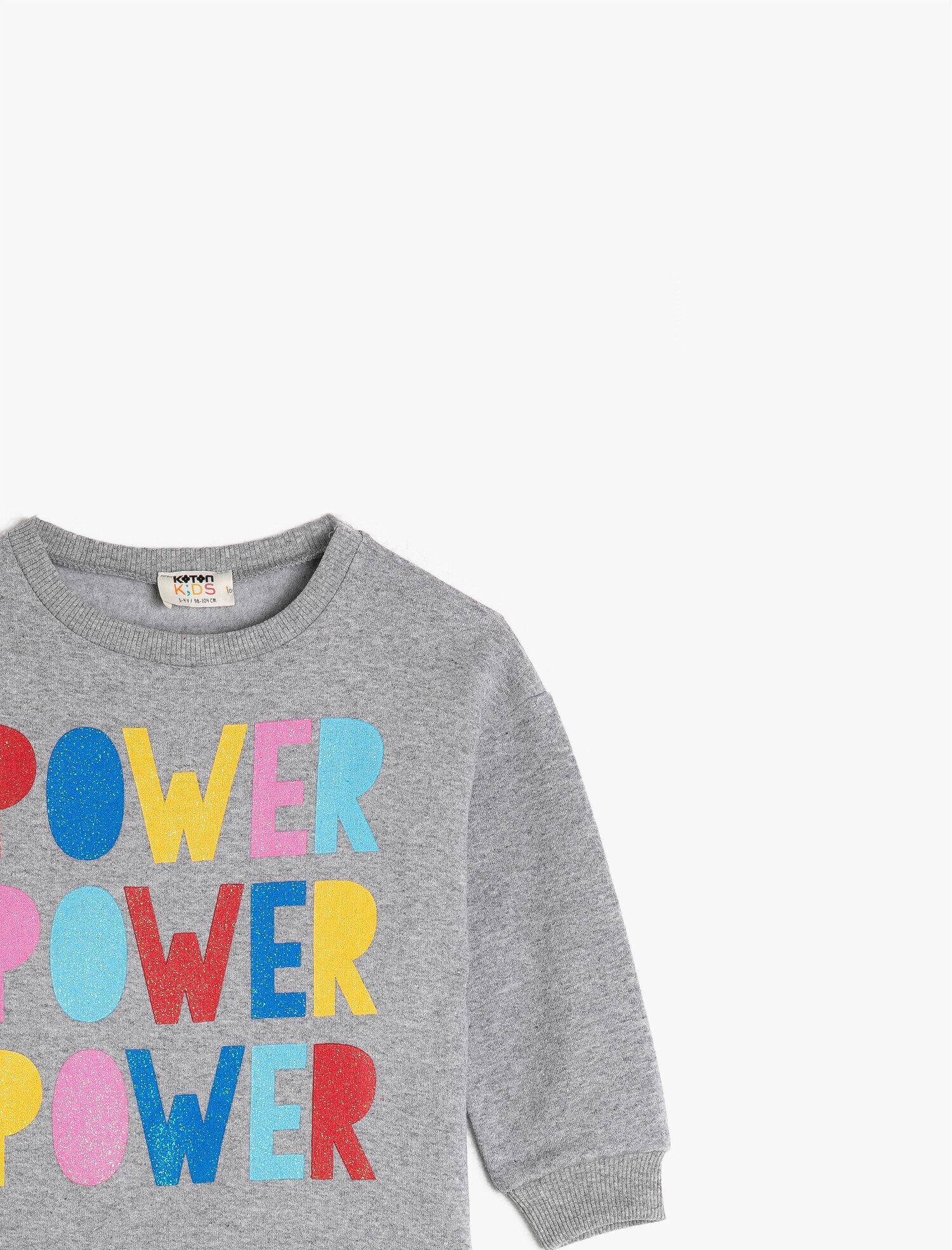  Kız Çocuk Bisiklet Yaka Uzun Kollu Baskılı Sweatshirt