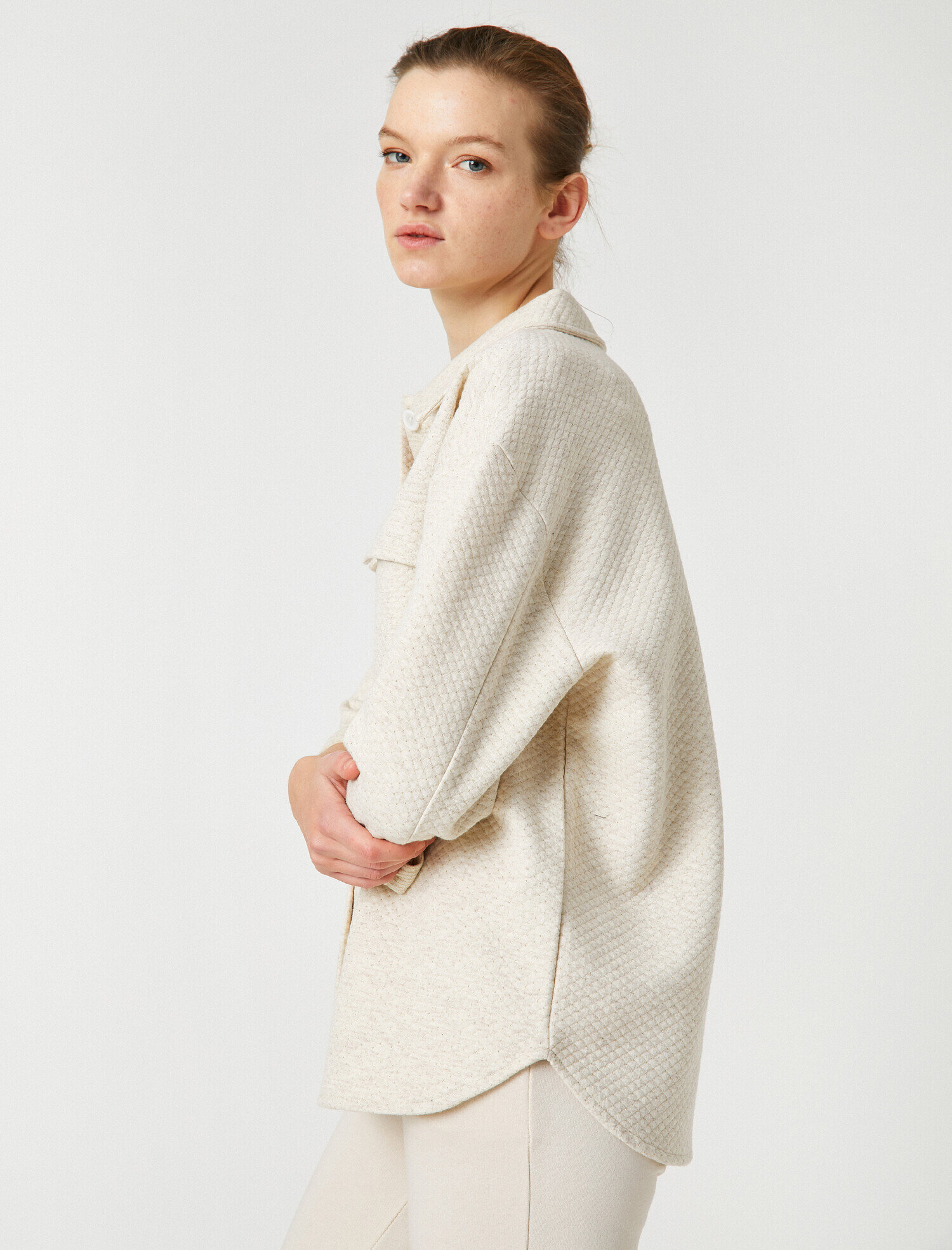 Gömlek Yaka Cepli Kapitoneli Pijama Üstü