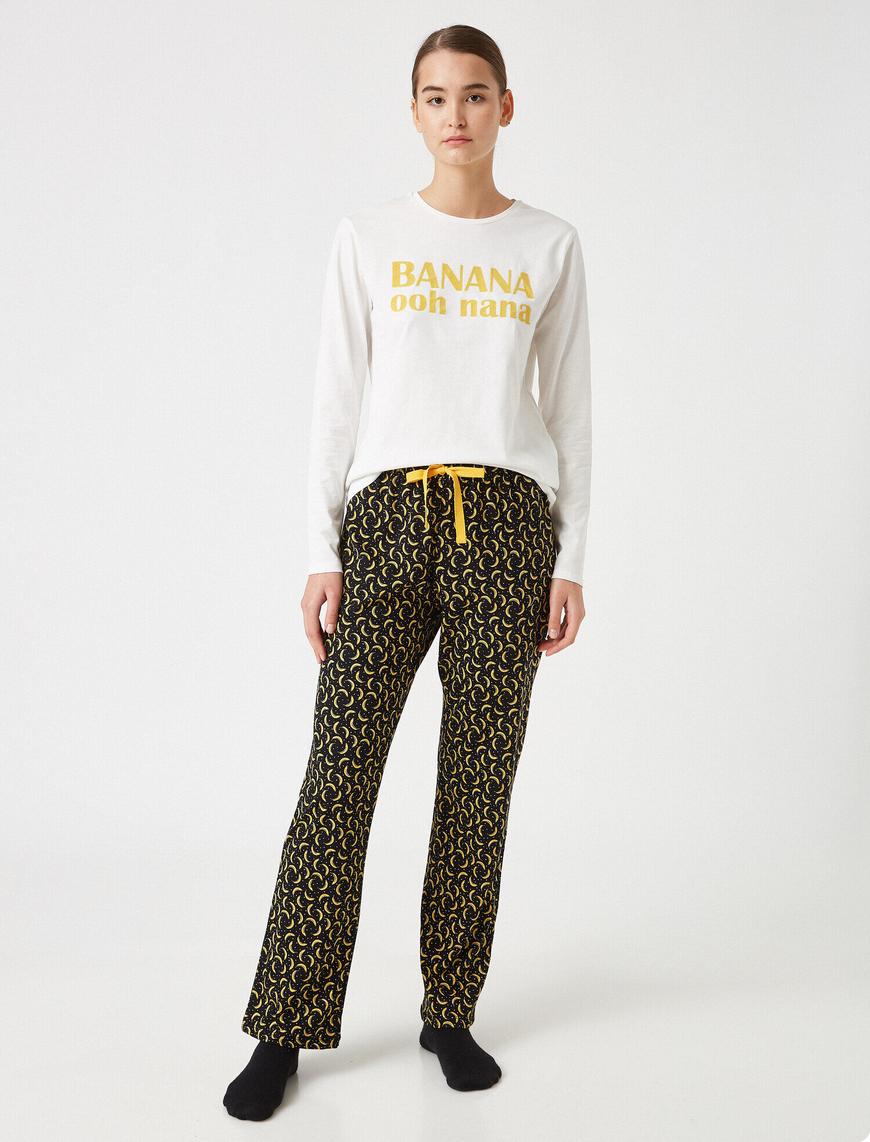   Pamuklu Baskılı Pijama Takımı